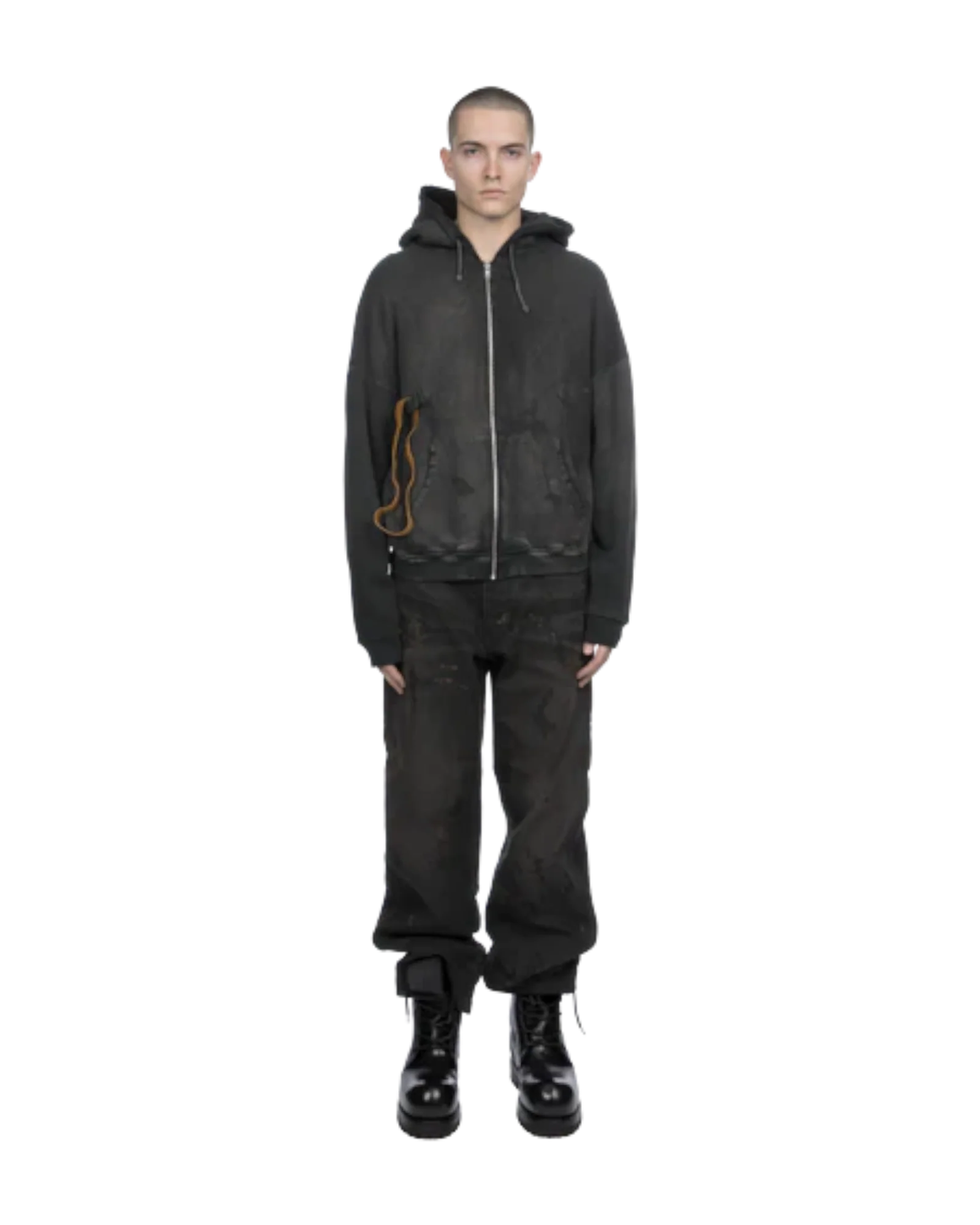 Alexander Digenova Rubber Band Hoodie Intage Black - Image 3
