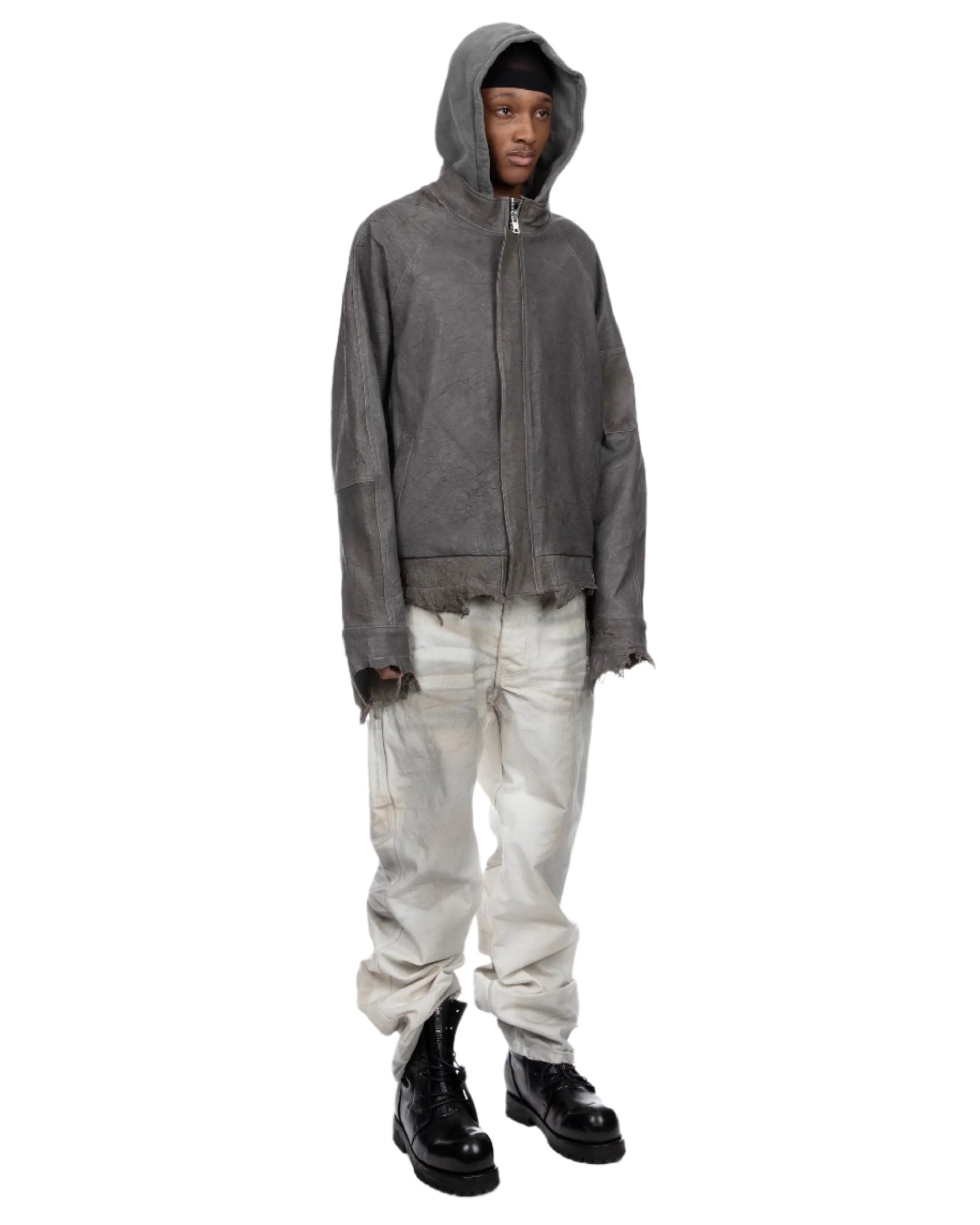 Alexander Digenova Lakota Leather Jacket Grey - Image 3