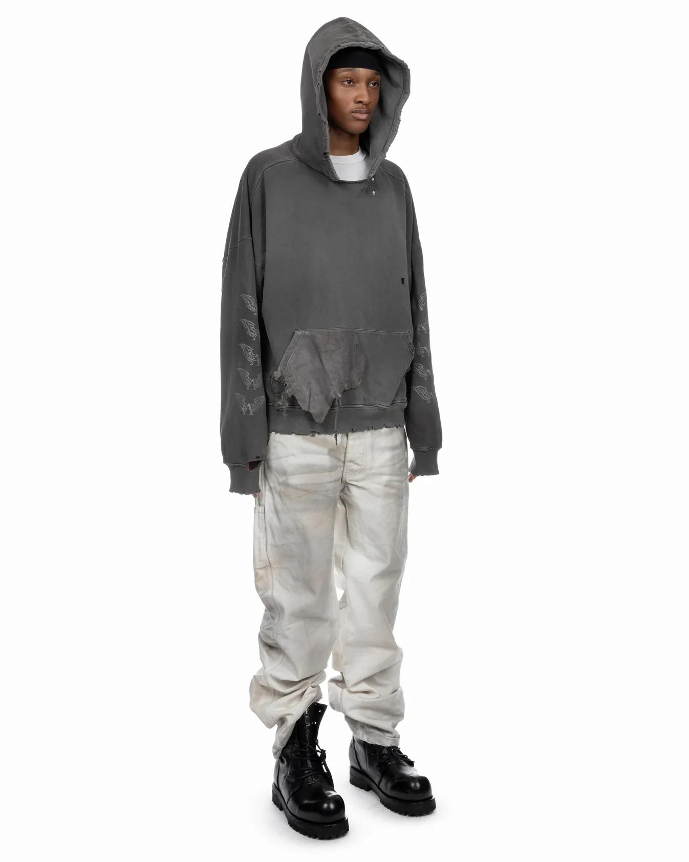 Alexander Digenova Scrap Logo Hoodie Grey - Image 3