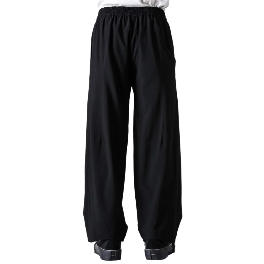 Devoa Loose Fit Wool Pants Black - Image 4