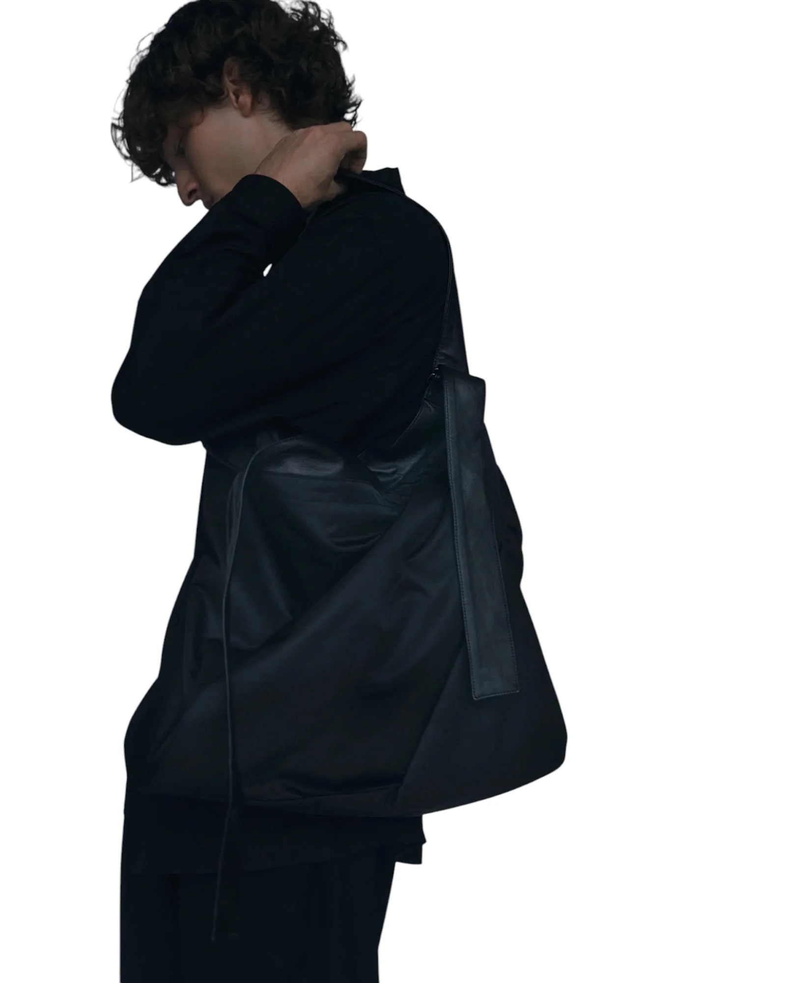 Discord by Yohji Yamamoto Drape Belt Tote Bag Black - Image 6