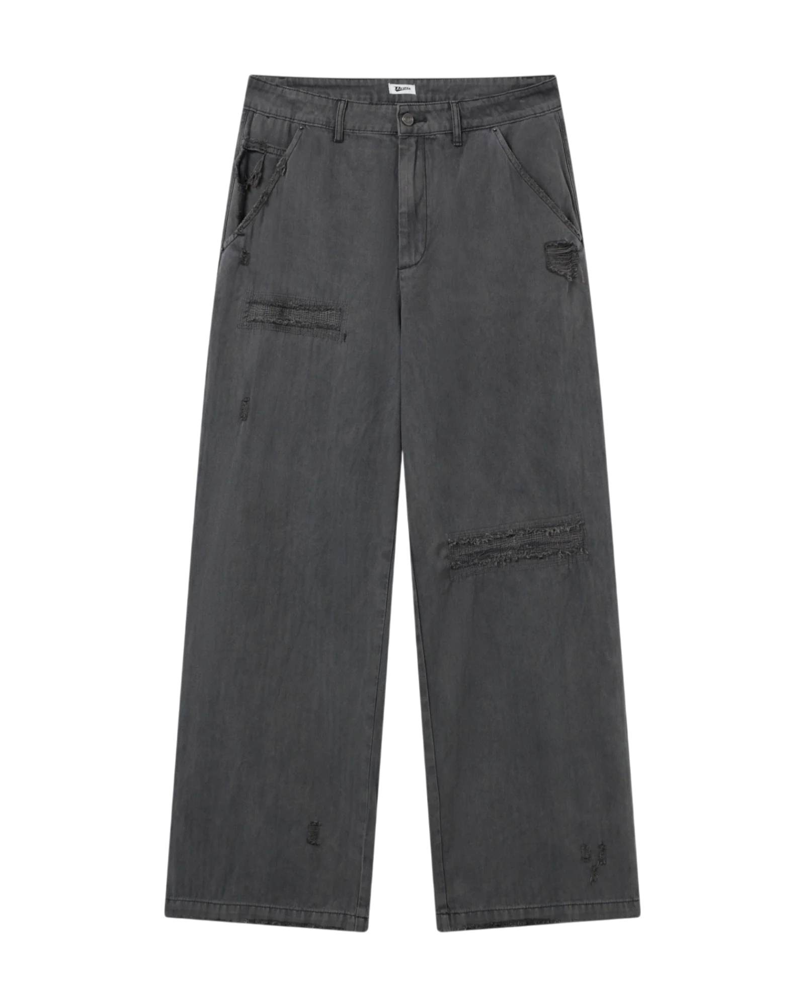 DRIFTA "Lowkey Flex" Distressed Washed Utility Cargo Pants Black