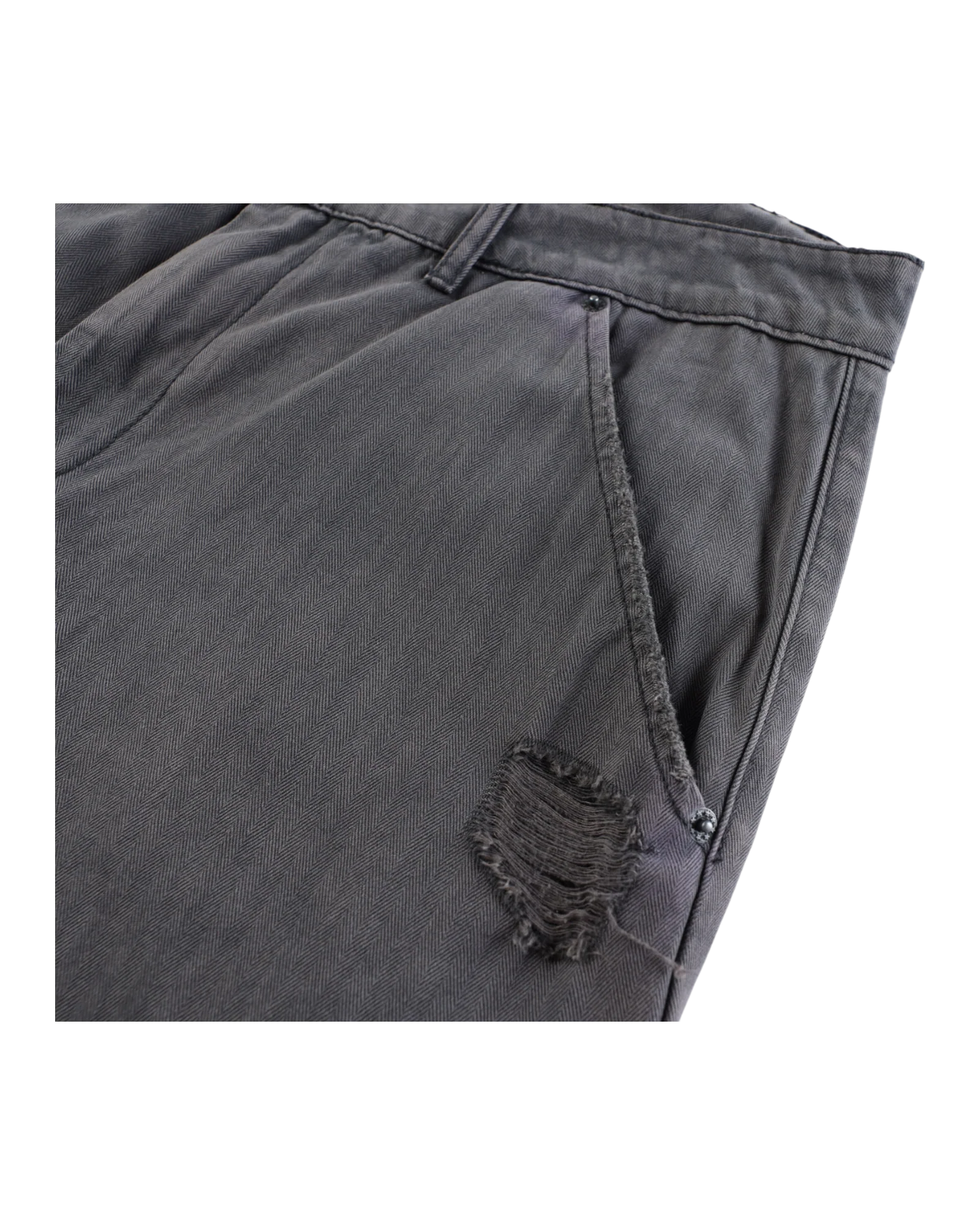 DRIFTA "Lowkey Flex" Distressed Washed Utility Cargo Pants Black - Image 6