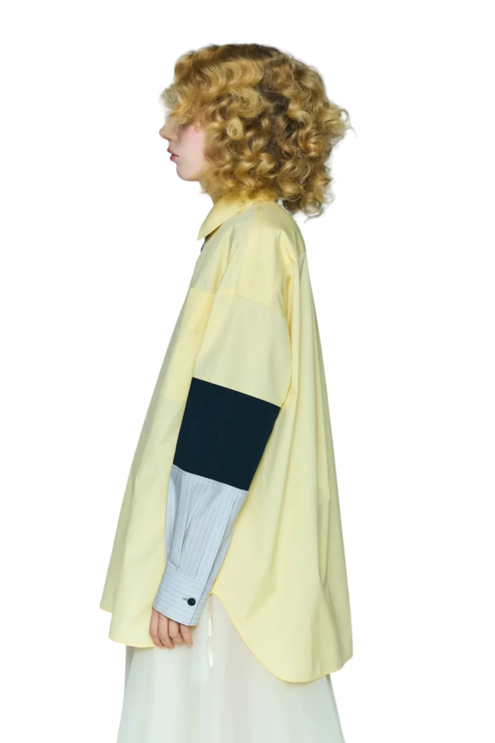 Enfold Combination Knit Shirt Light Yellow - Image 4