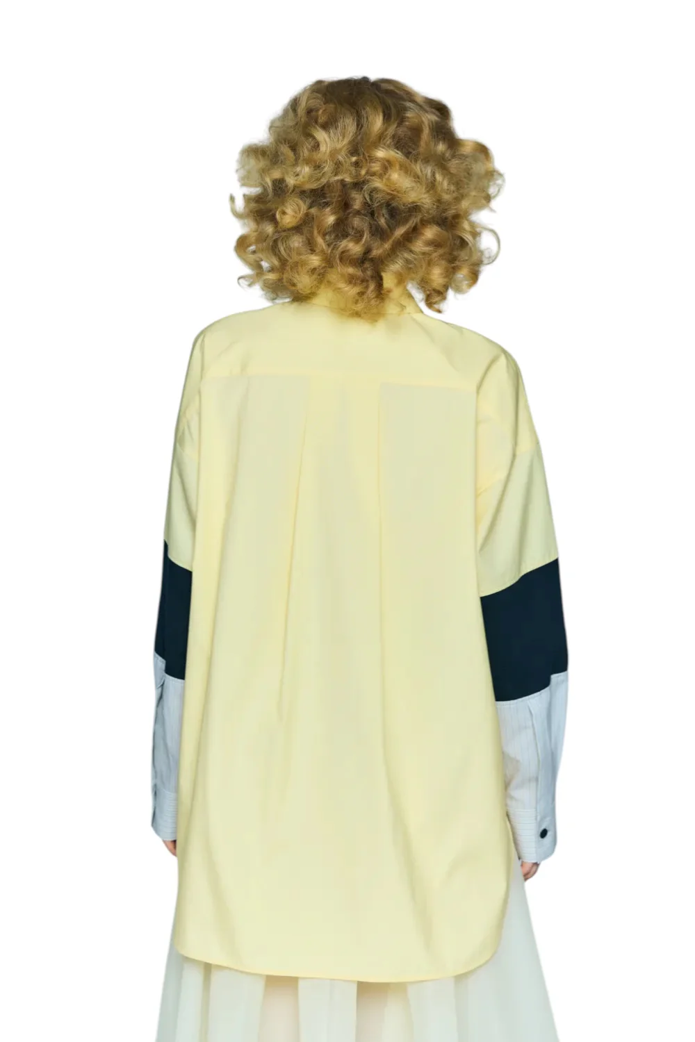 Enfold Combination Knit Shirt Light Yellow - Image 5