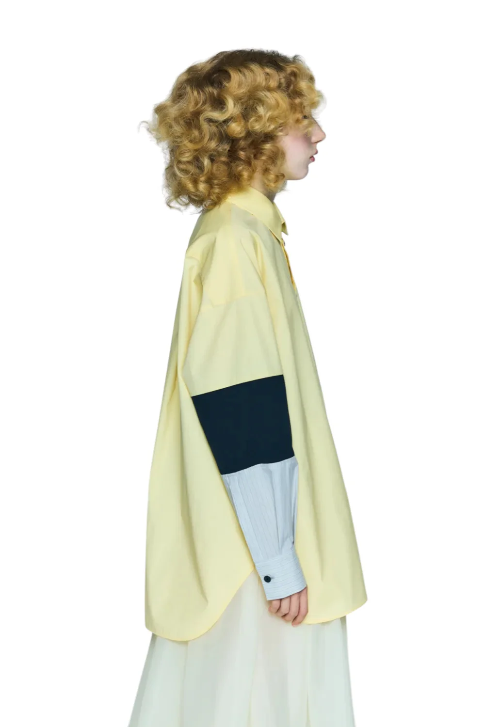 Enfold Combination Knit Shirt Light Yellow - Image 6