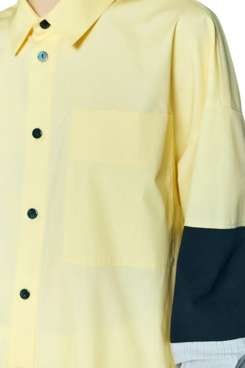 Enfold Combination Knit Shirt Light Yellow - Image 8