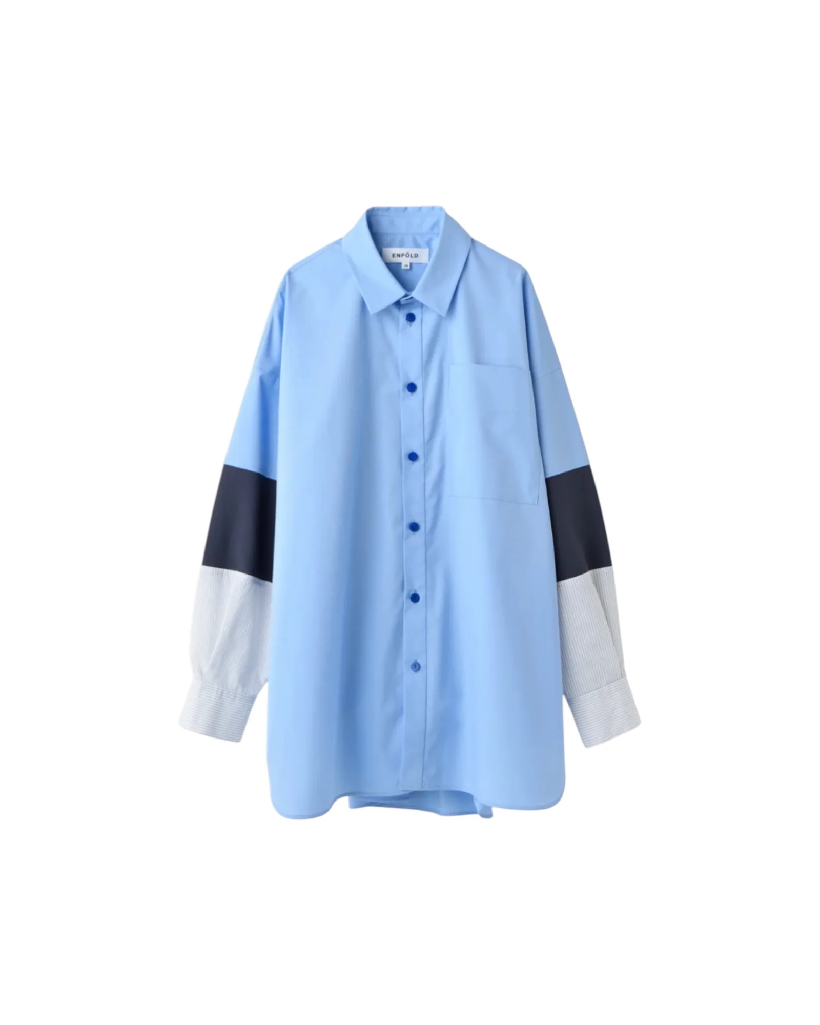 Enfold Combination Knit Shirt Sax