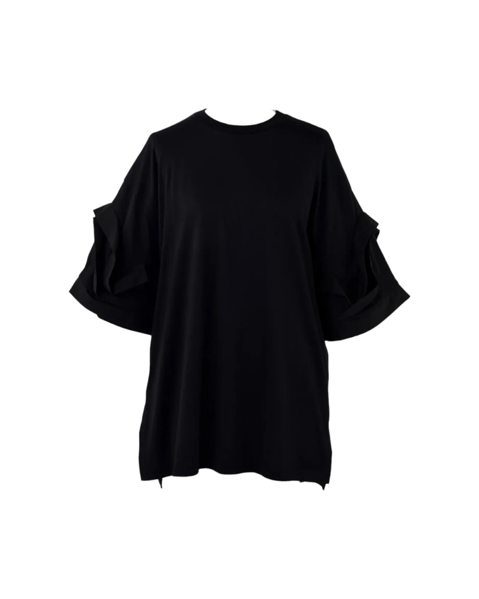 Enfold Flower Sleeves T-Shirt Black