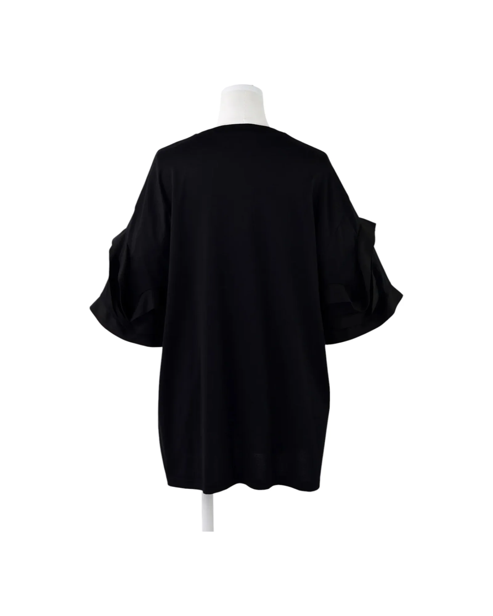 Enfold Flower Sleeves T-Shirt Black - Image 3
