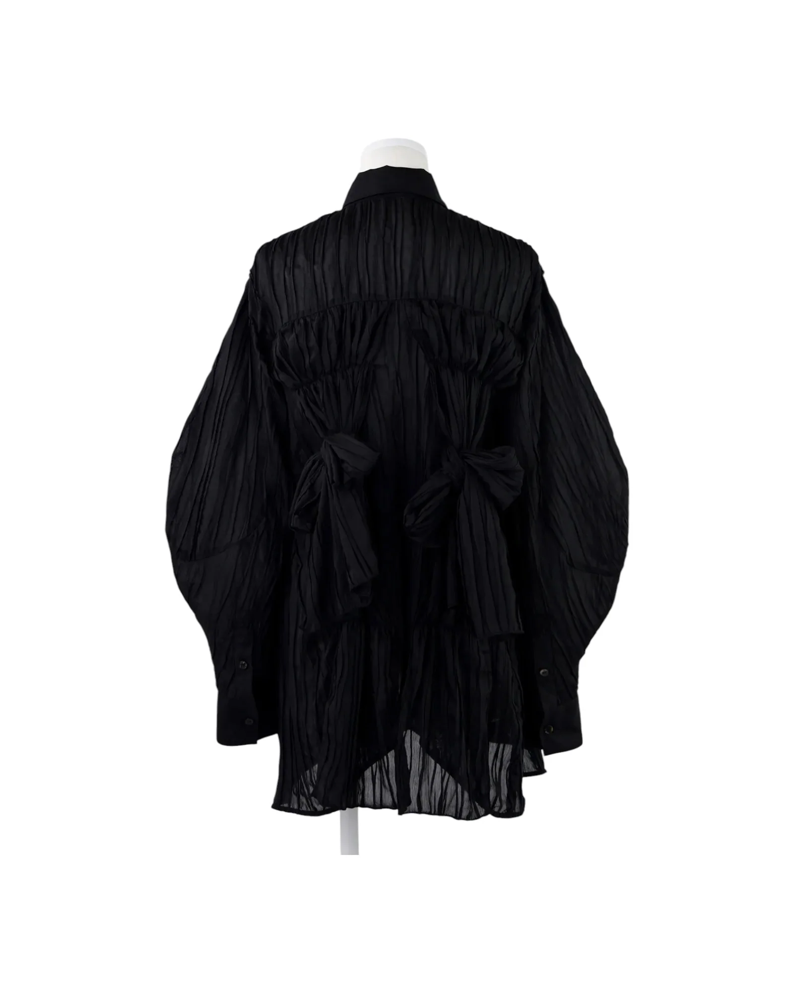 Enfold Gathered Shirt Black - Image 3