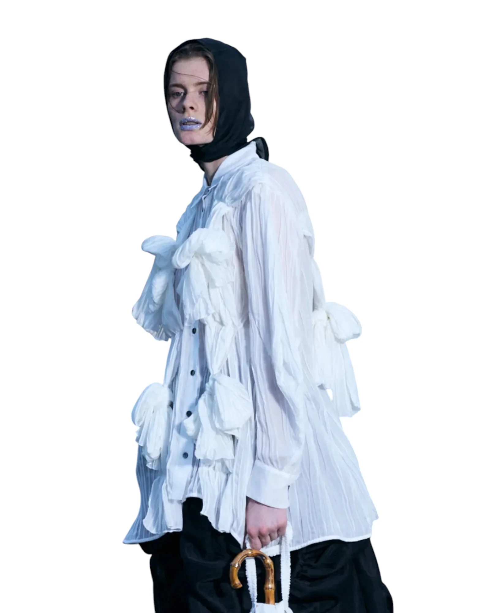 Enfold Gathered Shirt White - Image 4