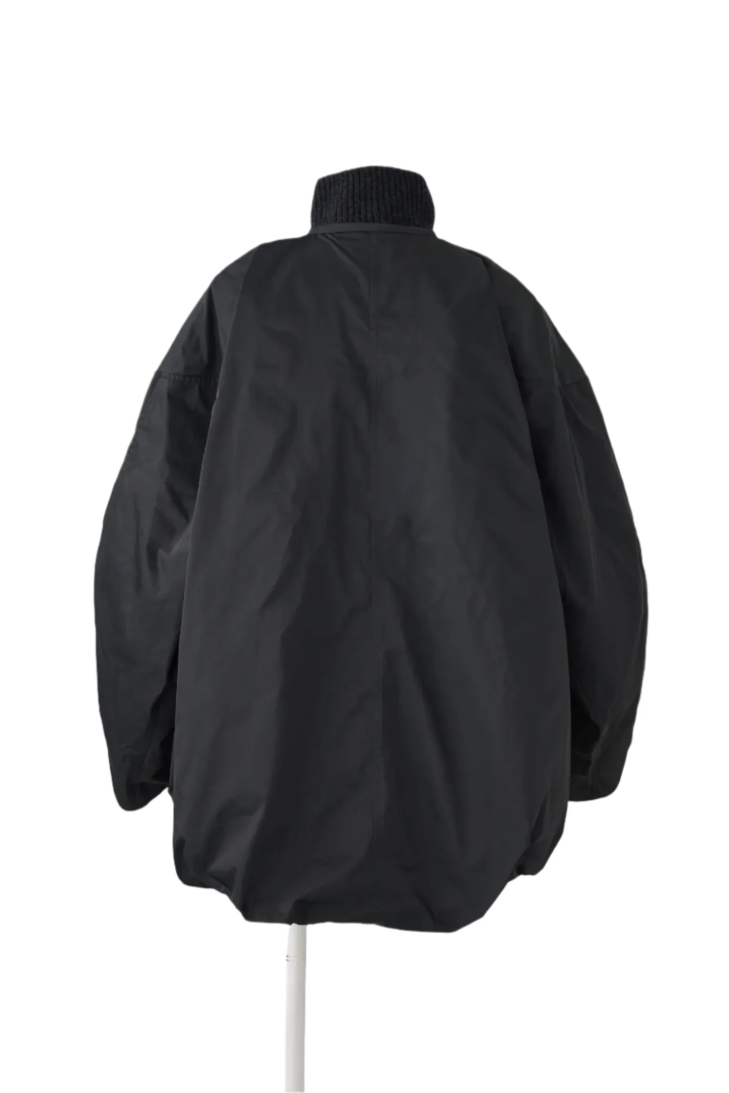 Enfold Knit Layered Balloon Coat Black - Image 3