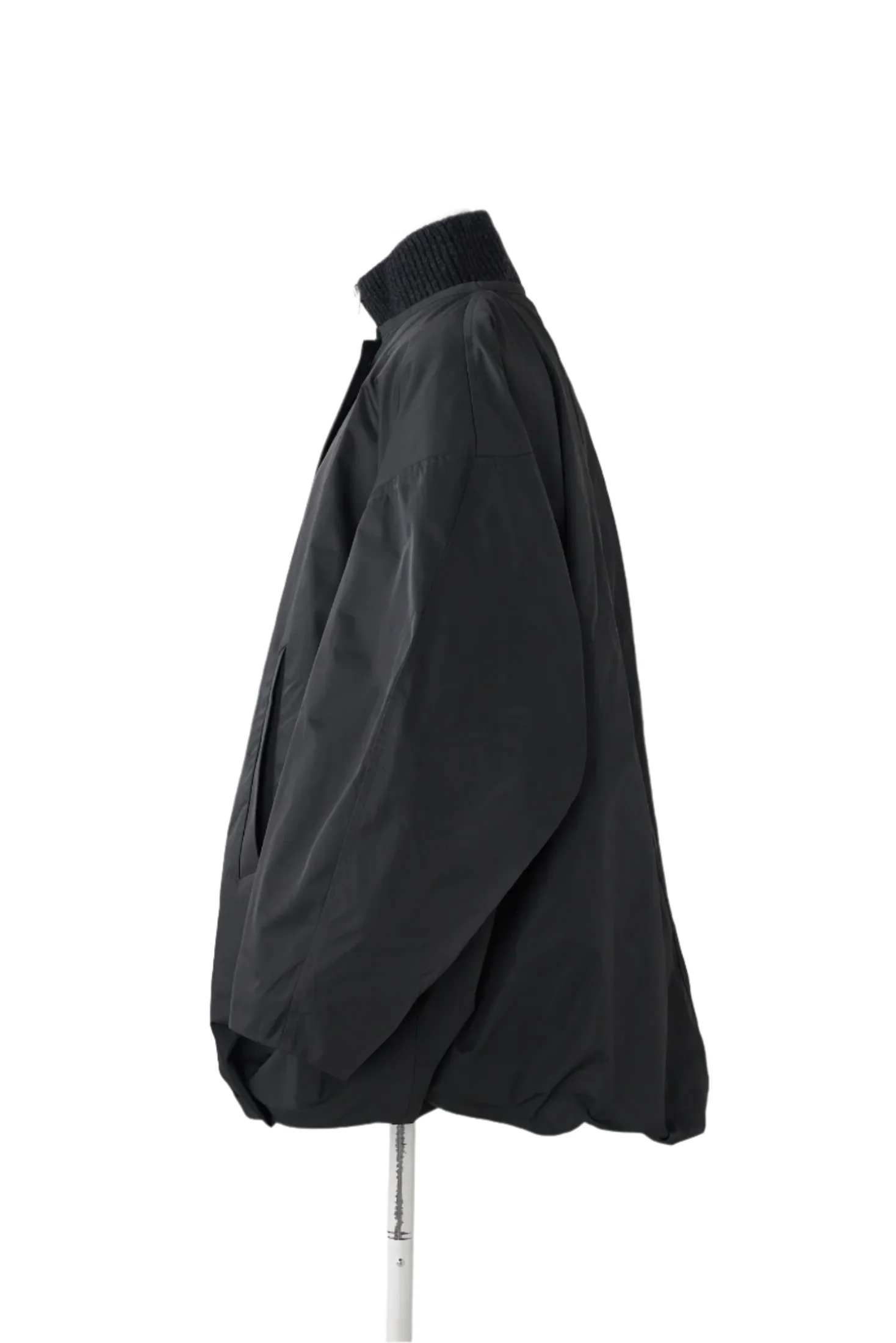 Enfold Knit Layered Balloon Coat Black - Image 4