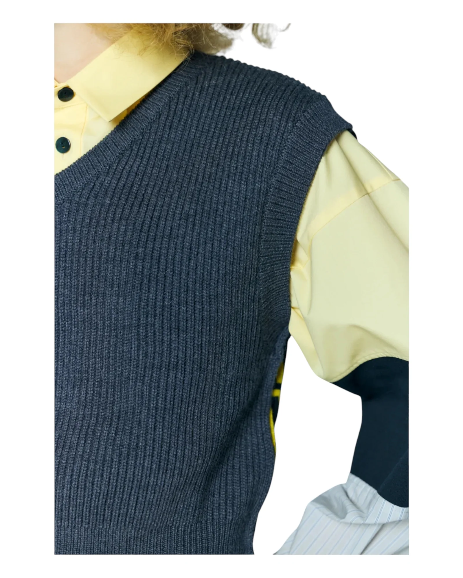 Enfold Knit VEST Charcoal Gray - Image 6