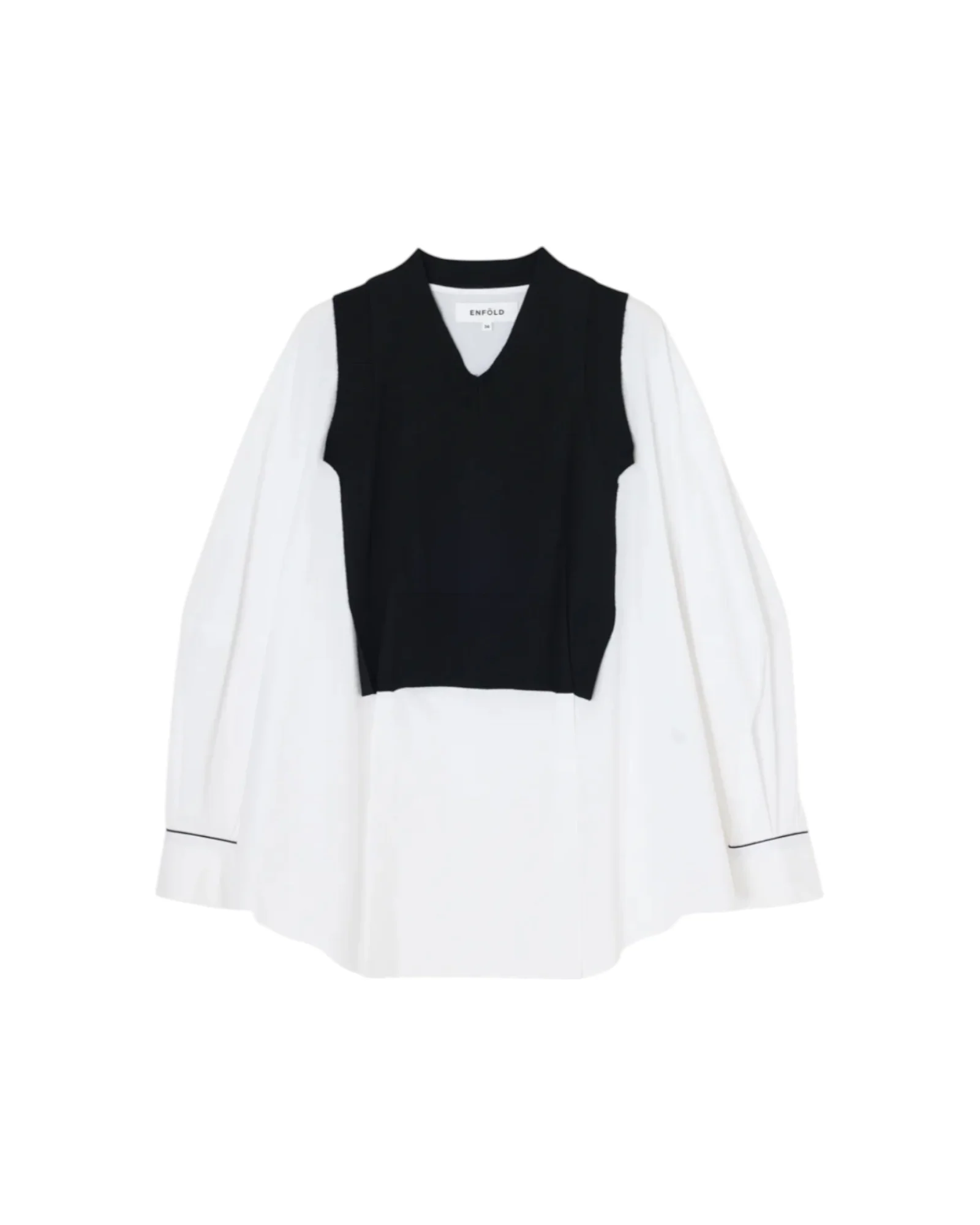 Enfold Layered Knit Pullover White