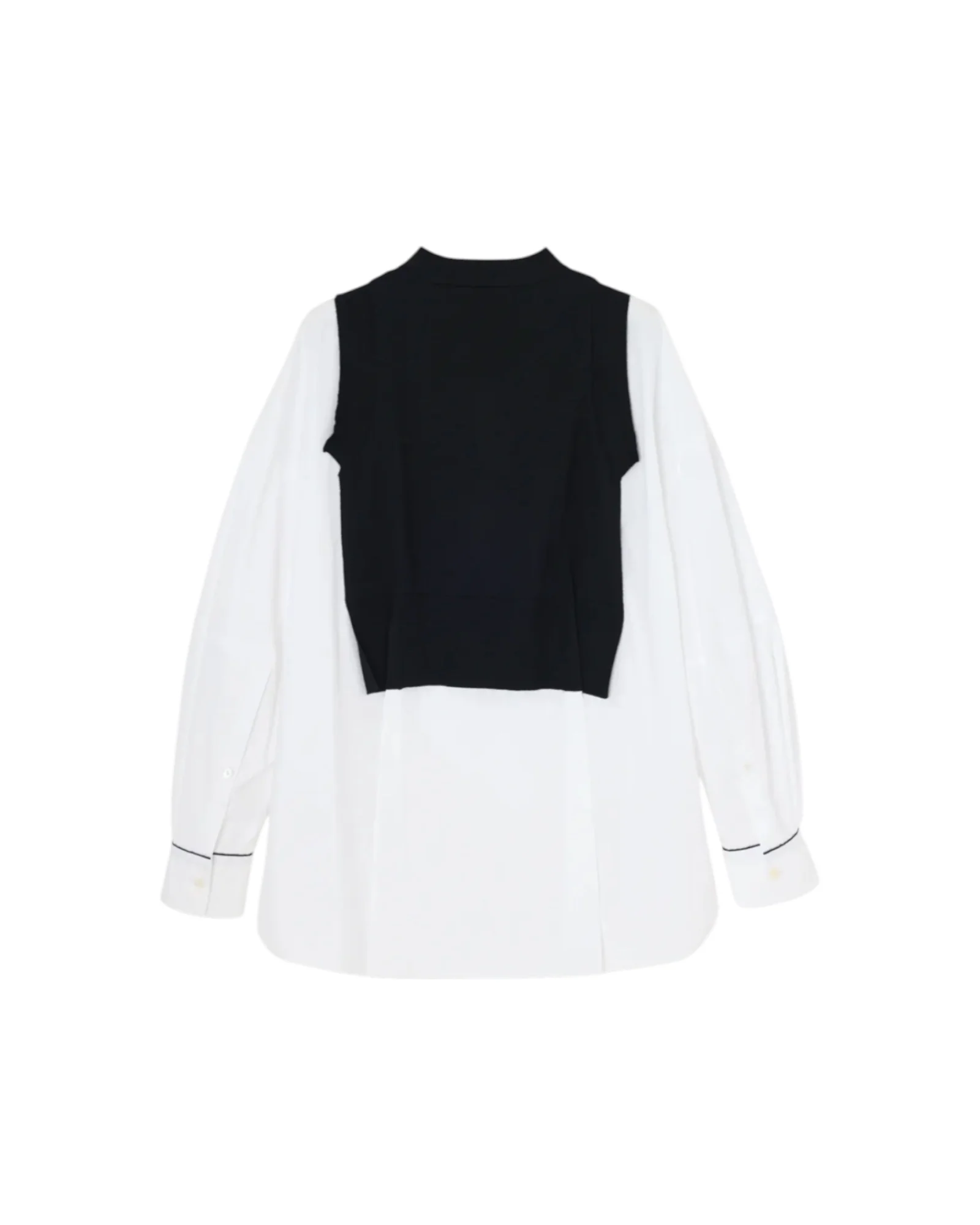 Enfold Layered Knit Pullover White - Image 2