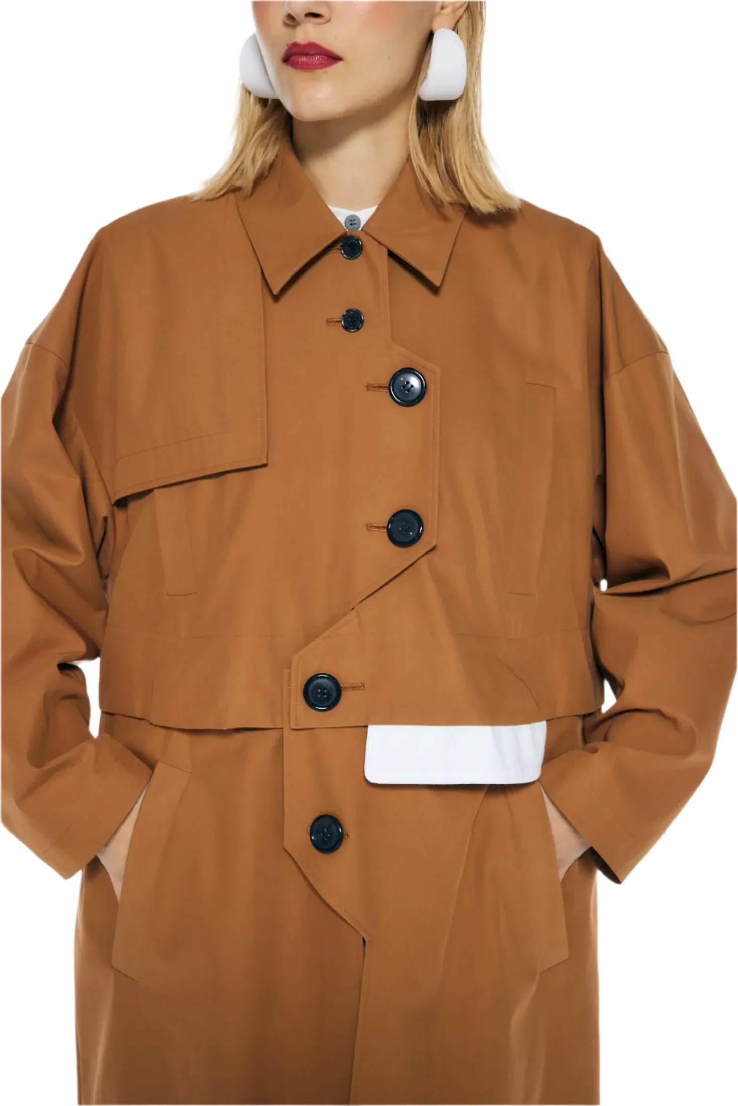 Enfold Two-Way Trench Coat Beige - Image 4