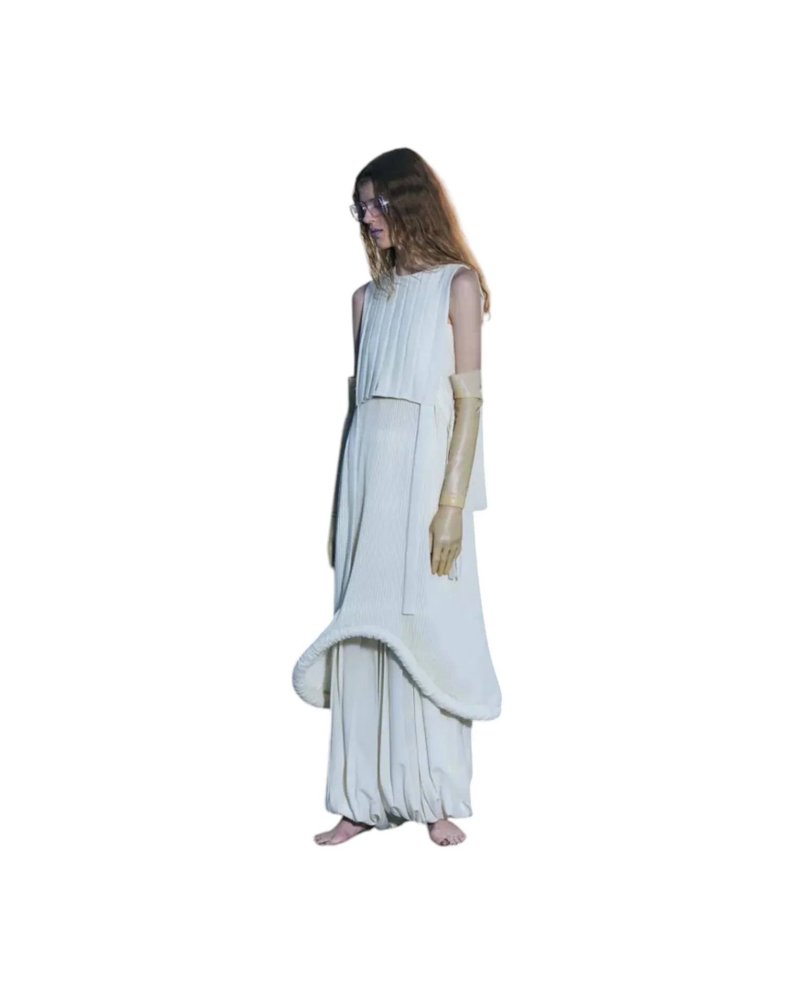 Enfold Pleated Balloon Trousers Off White - Image 4
