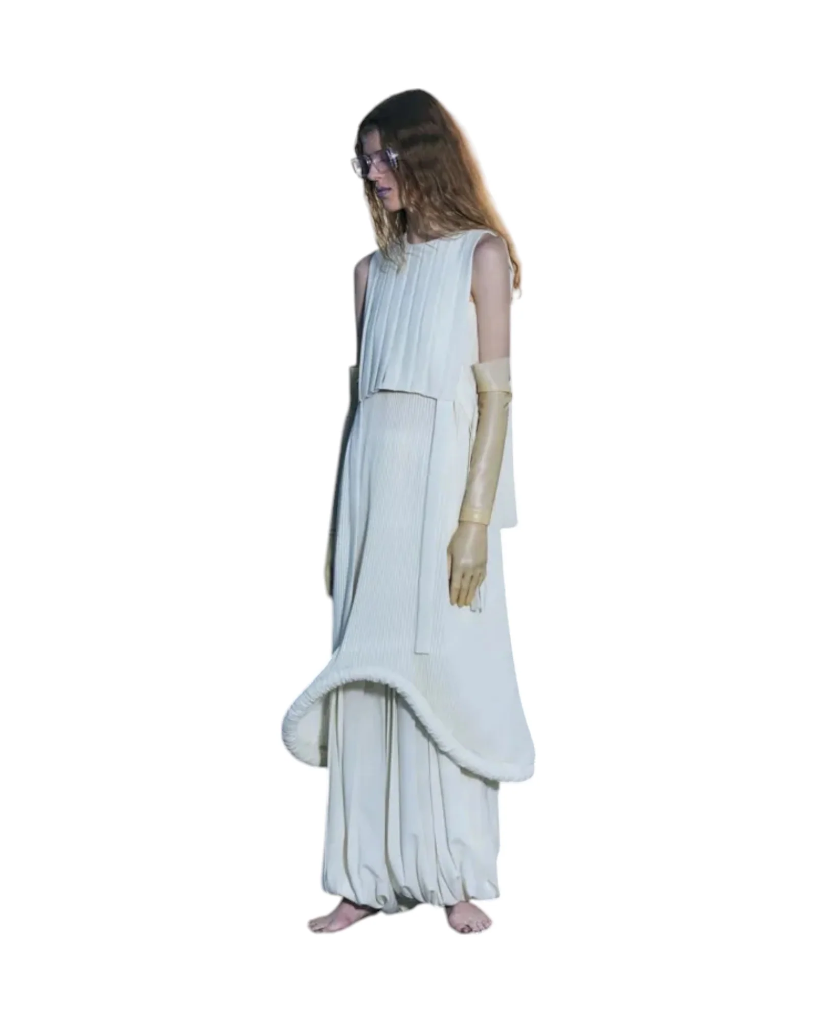 Enfold Pleated Vest Off White - Image 4