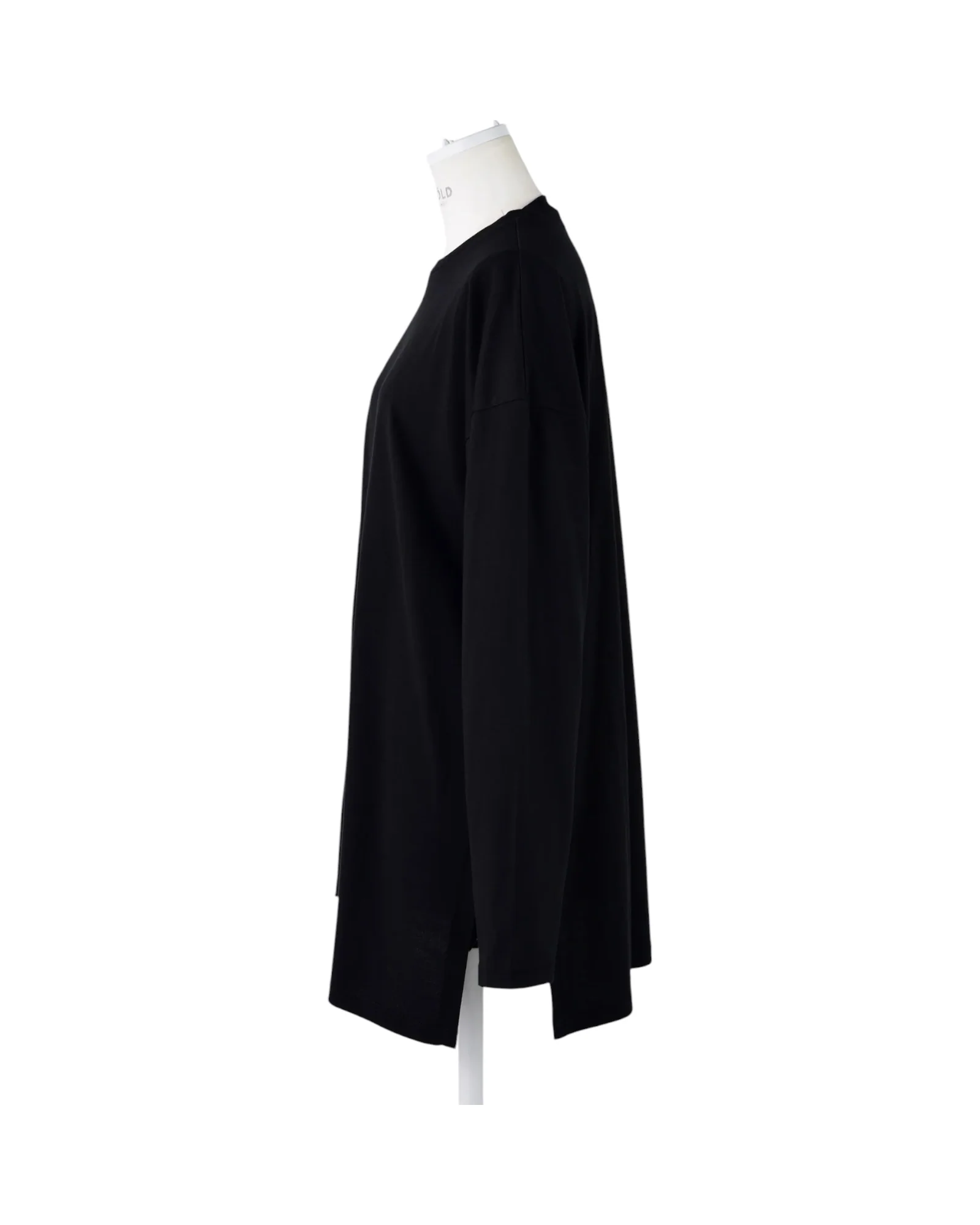 Enfold Slit Long Sleeves T-Shirt Black - Image 2