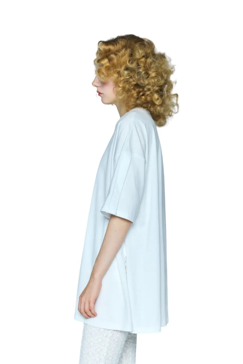 Enfold Slit Sleeve T-shirt White - Image 4