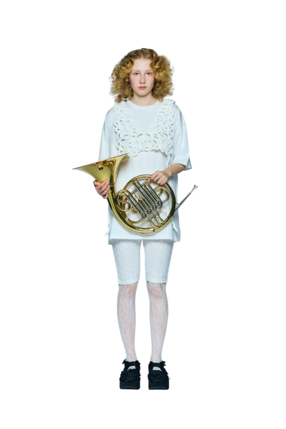 Enfold Slit Sleeve T-shirt White - Image 9