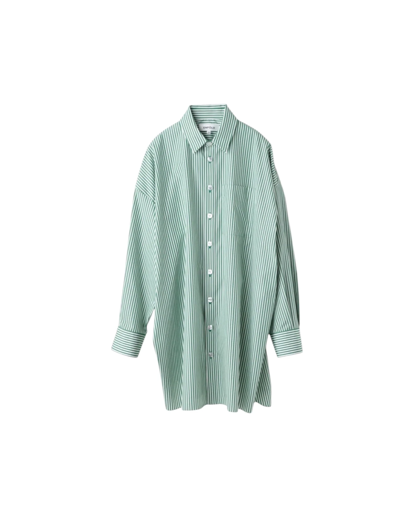 Enfold Stripe Tucked BIG Shirt Green