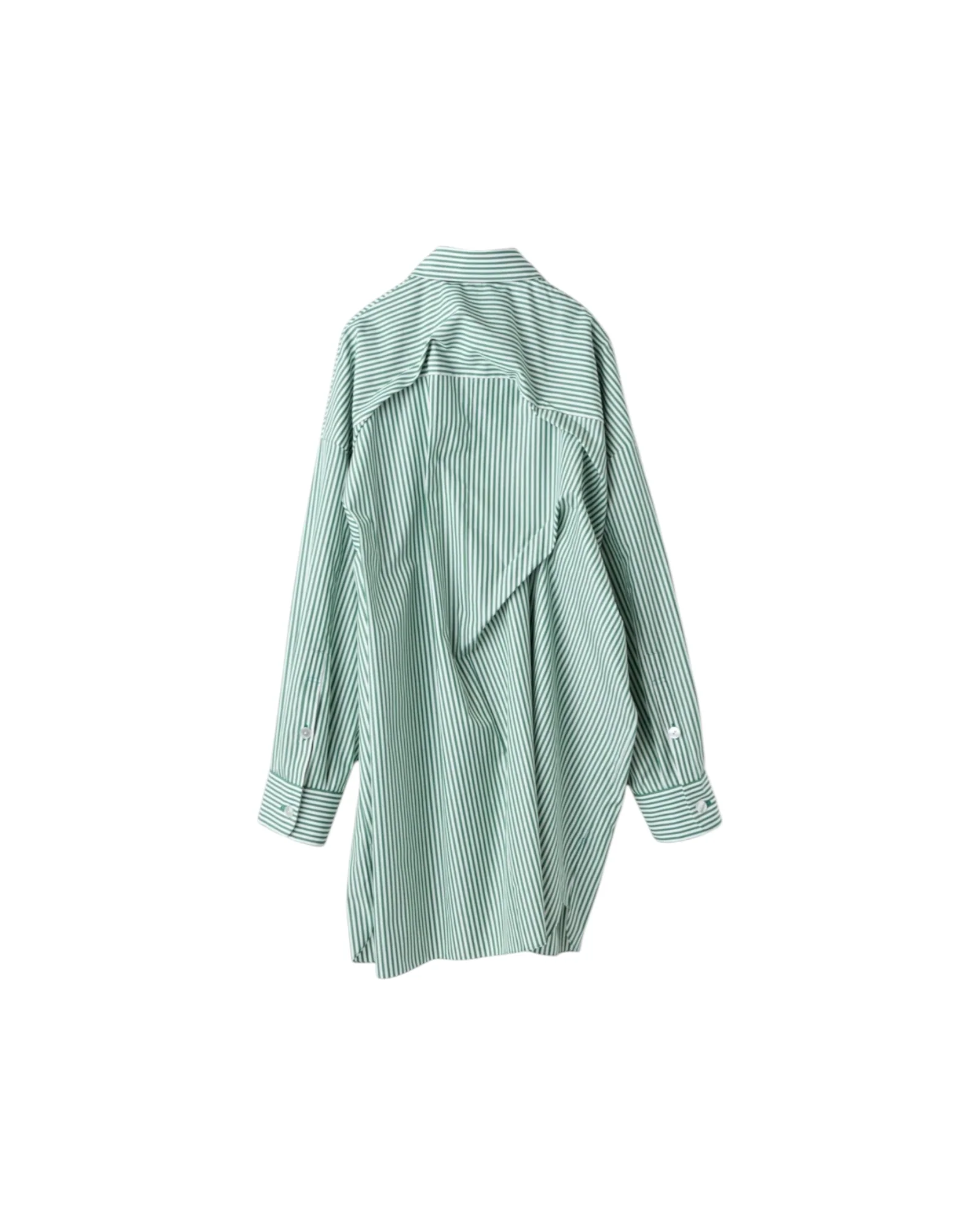 Enfold Stripe Tucked BIG Shirt Green - Image 2