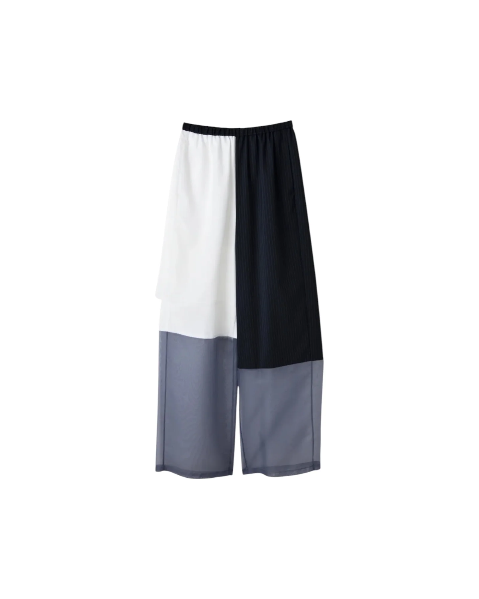Enfold Striped mix Fabric Pants Dark Navy