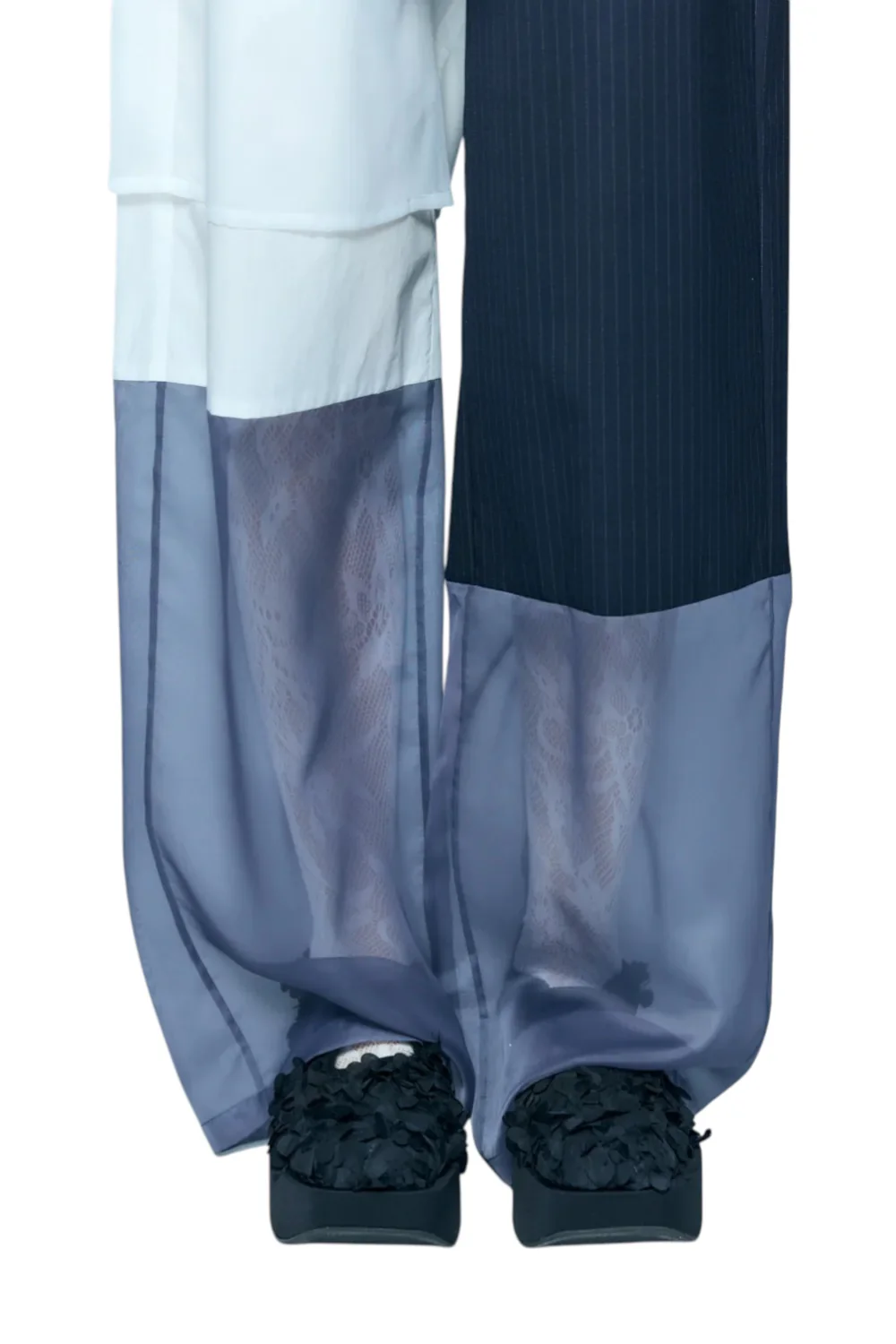 Enfold Striped mix Fabric Pants Dark Navy - Image 7