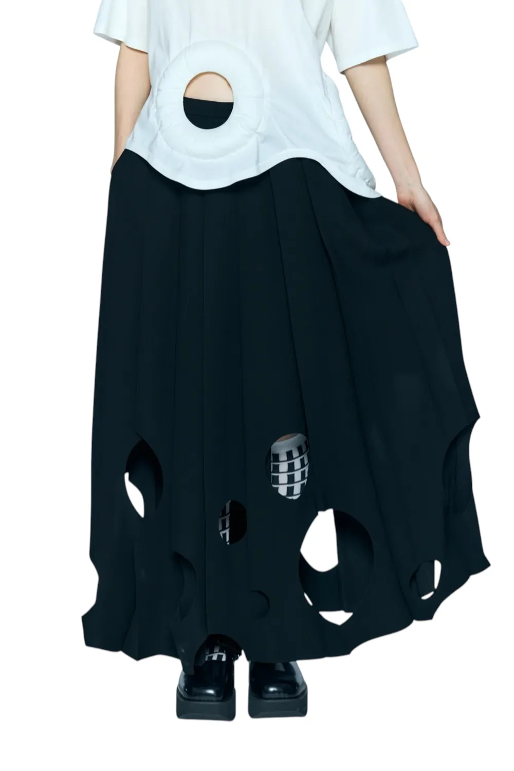 Enfold Tone Hole Skirt Black - Image 2