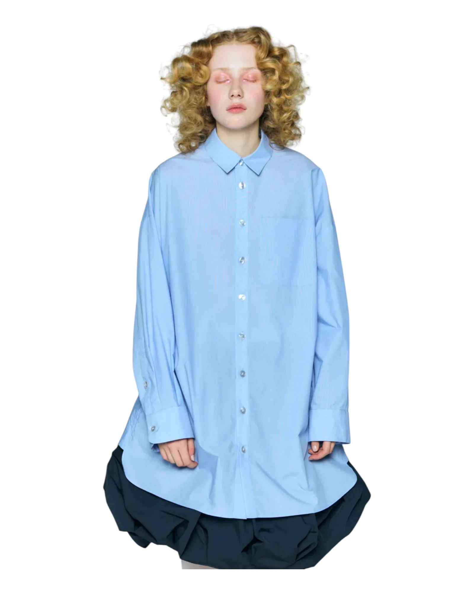 Enfold Tucked BIG Shirt Light Blue - Image 3