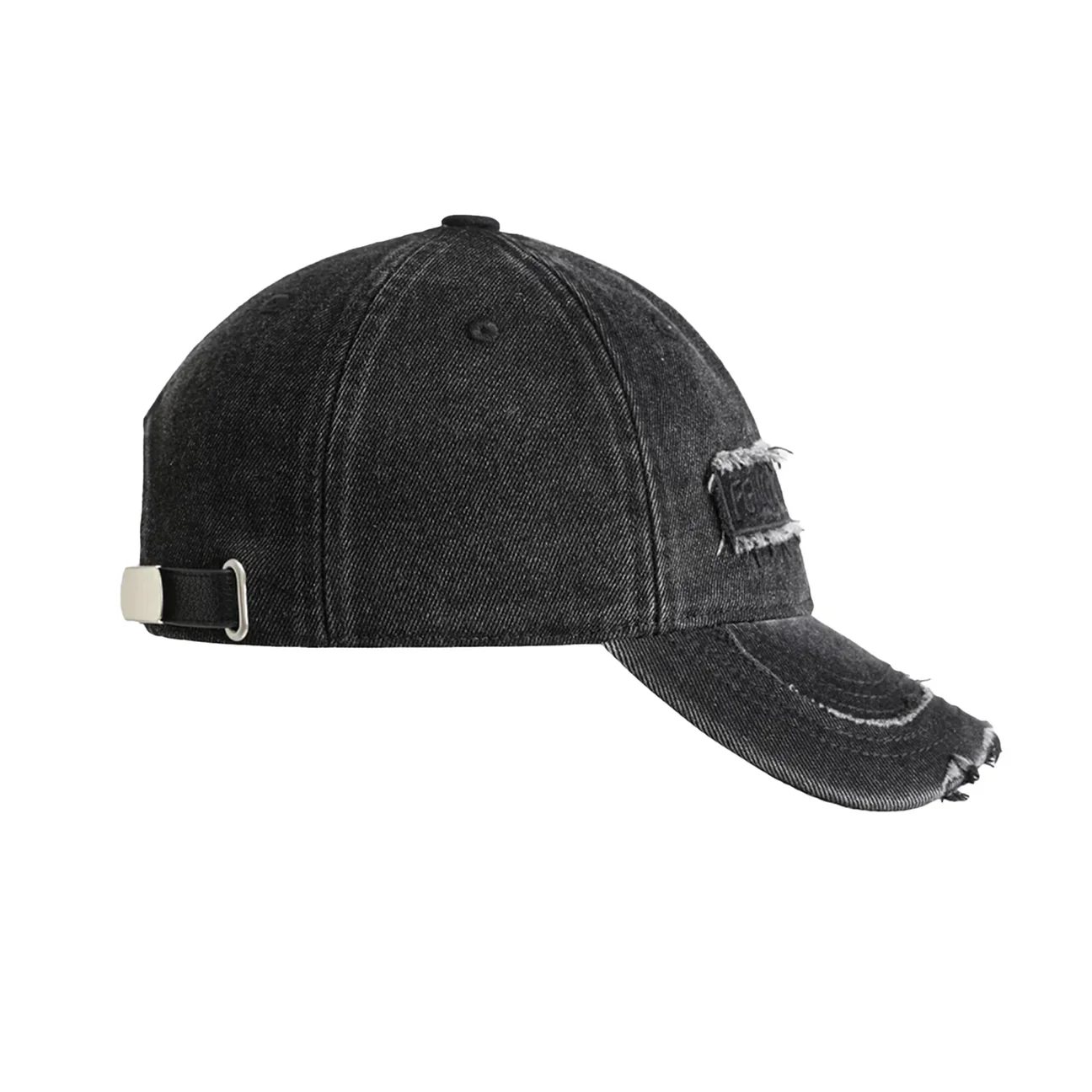 FengChenWang Black Washed Denim Baseball Cap - Image 3