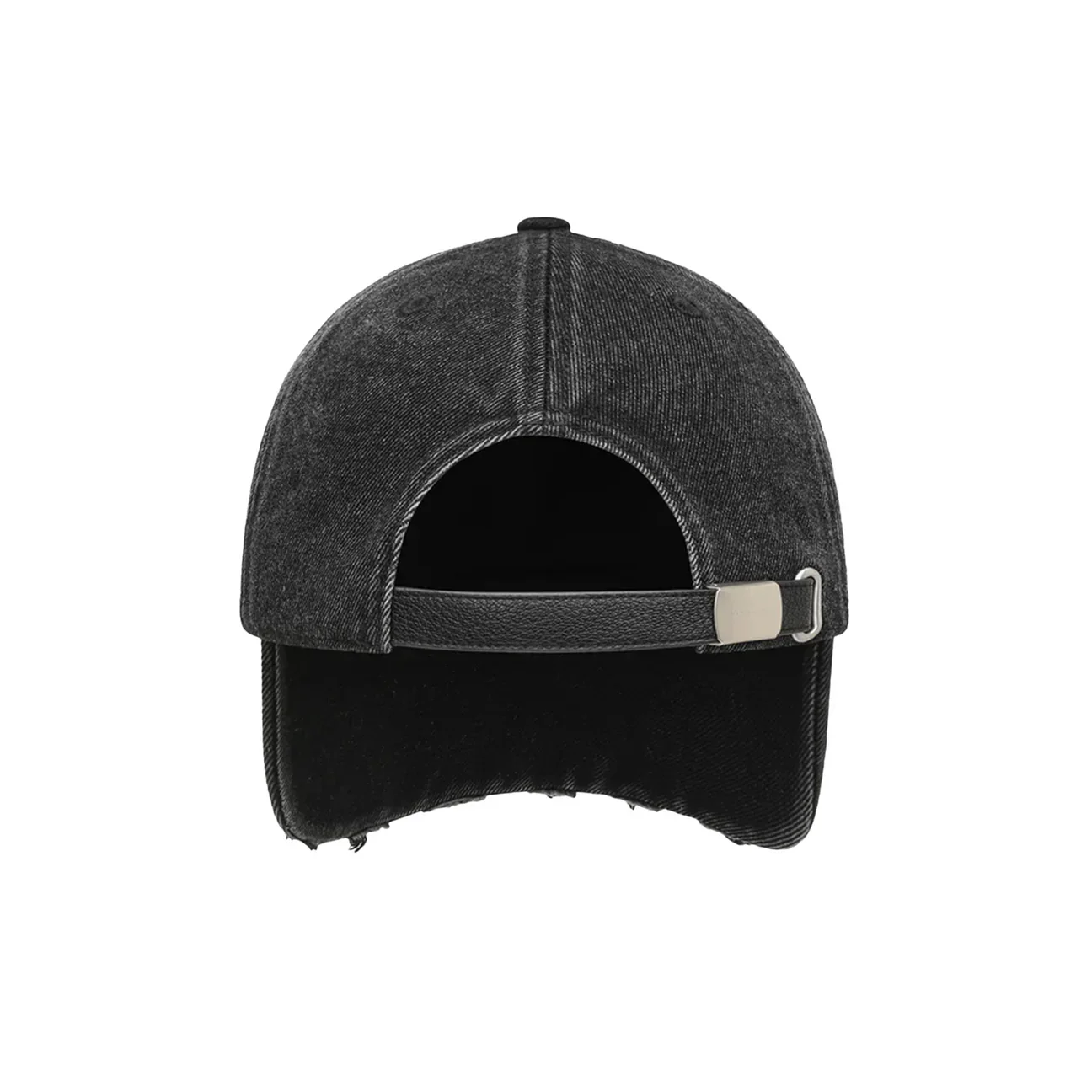 FengChenWang Black Washed Denim Baseball Cap - Image 4