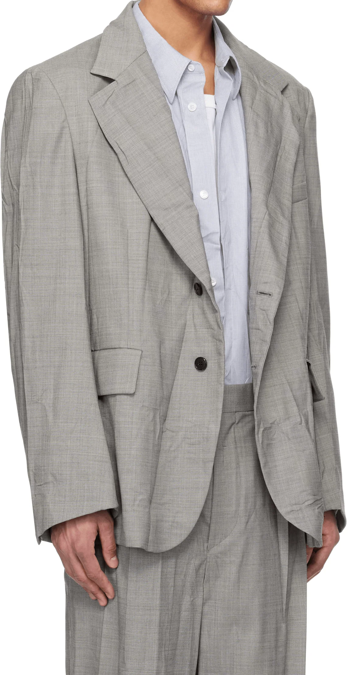 Hed Mayner Notch Lapel Blazer Grey - Image 4