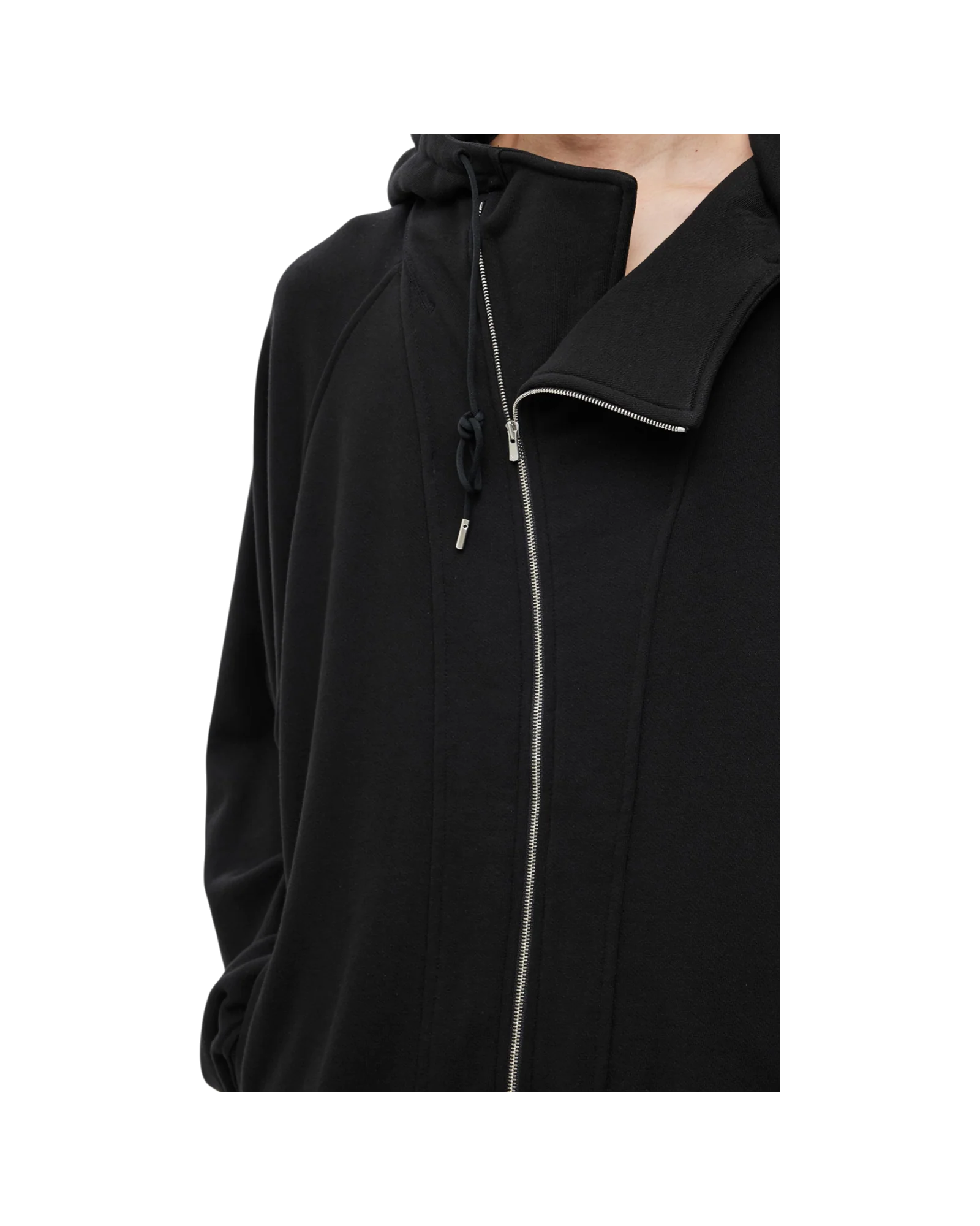 Jiyong Kim Asymmetric Zip-Up Hoodie Black - Image 3
