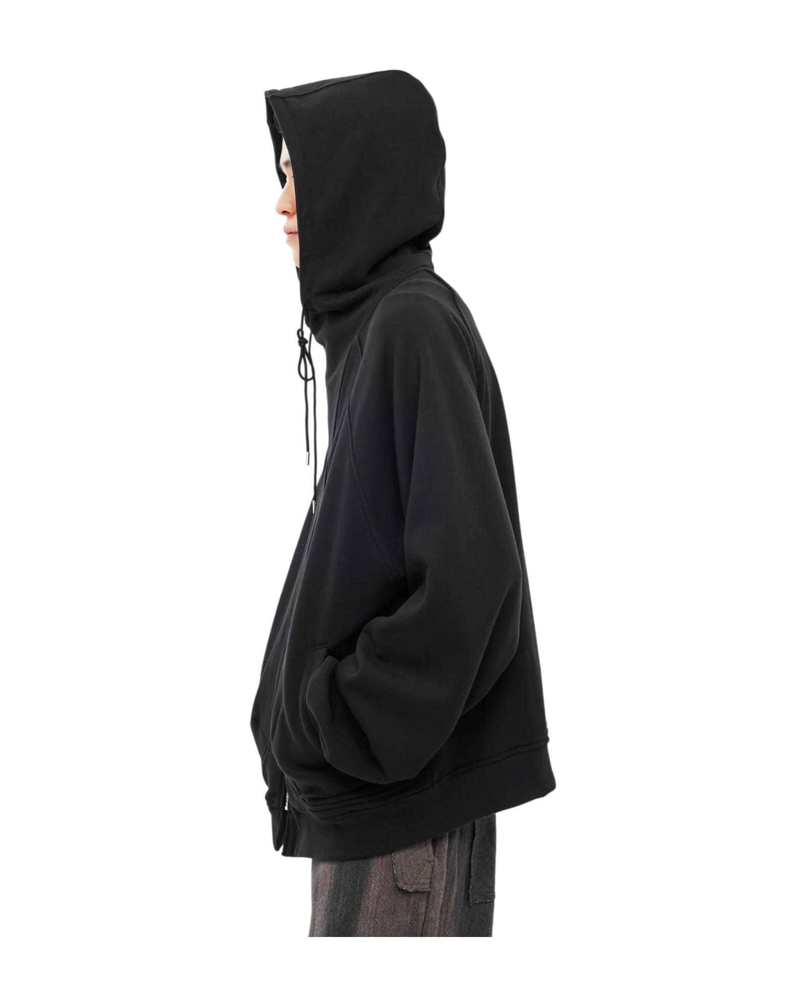Jiyong Kim Asymmetric Zip-Up Hoodie Black - Image 5