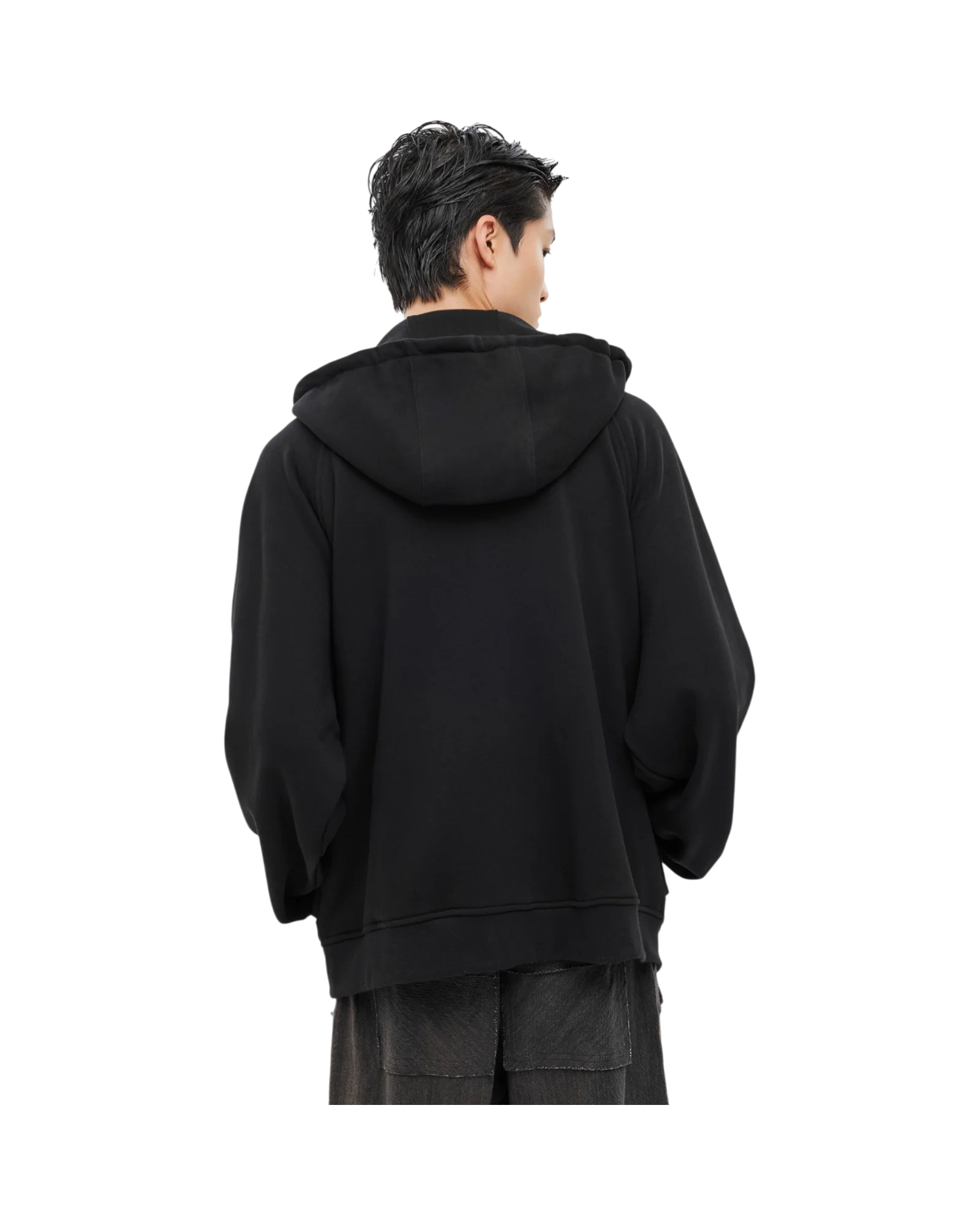 Jiyong Kim Asymmetric Zip-Up Hoodie Black - Image 6