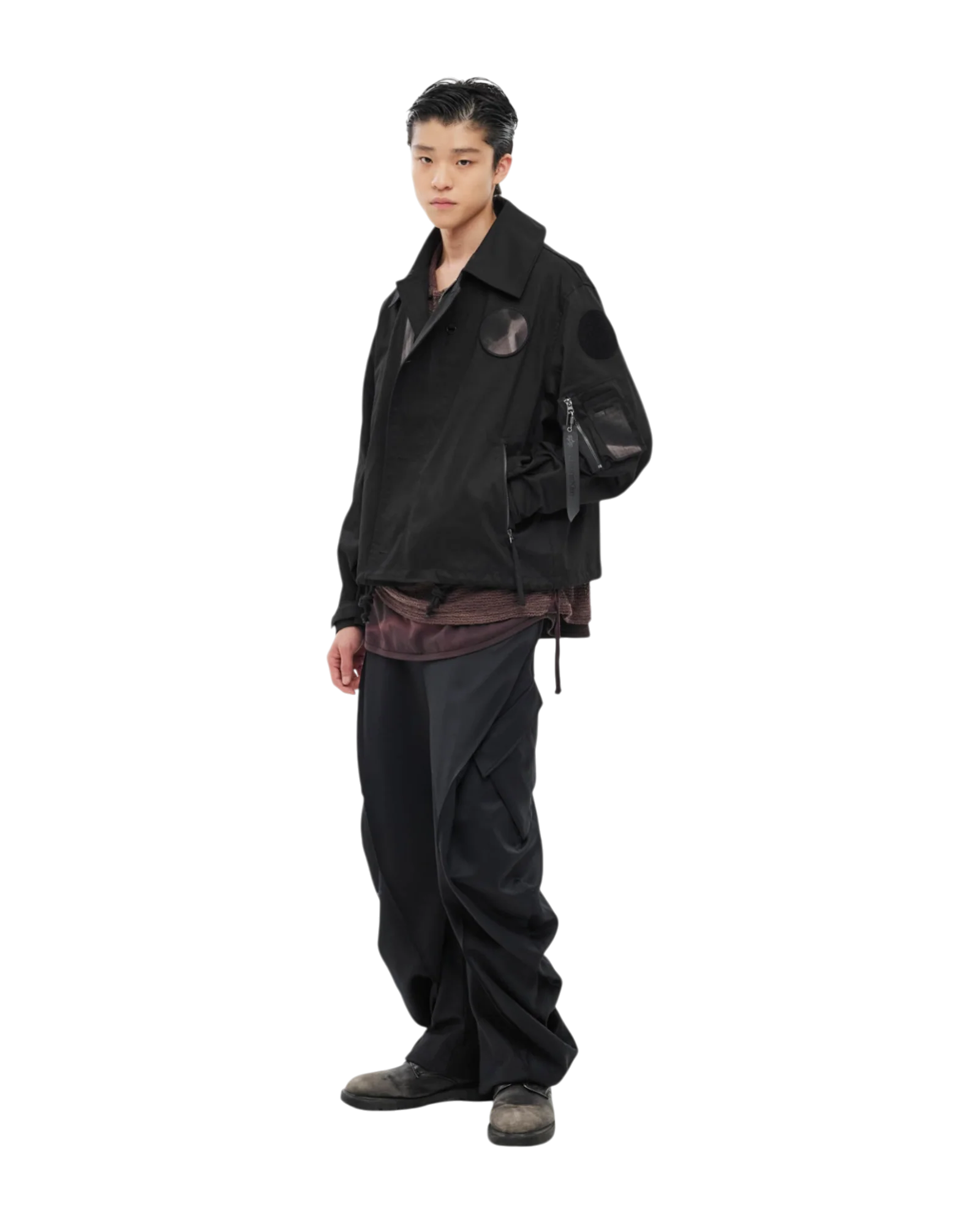 Jiyong Kim Curved Multi Pocket Trousers Black - Image 3