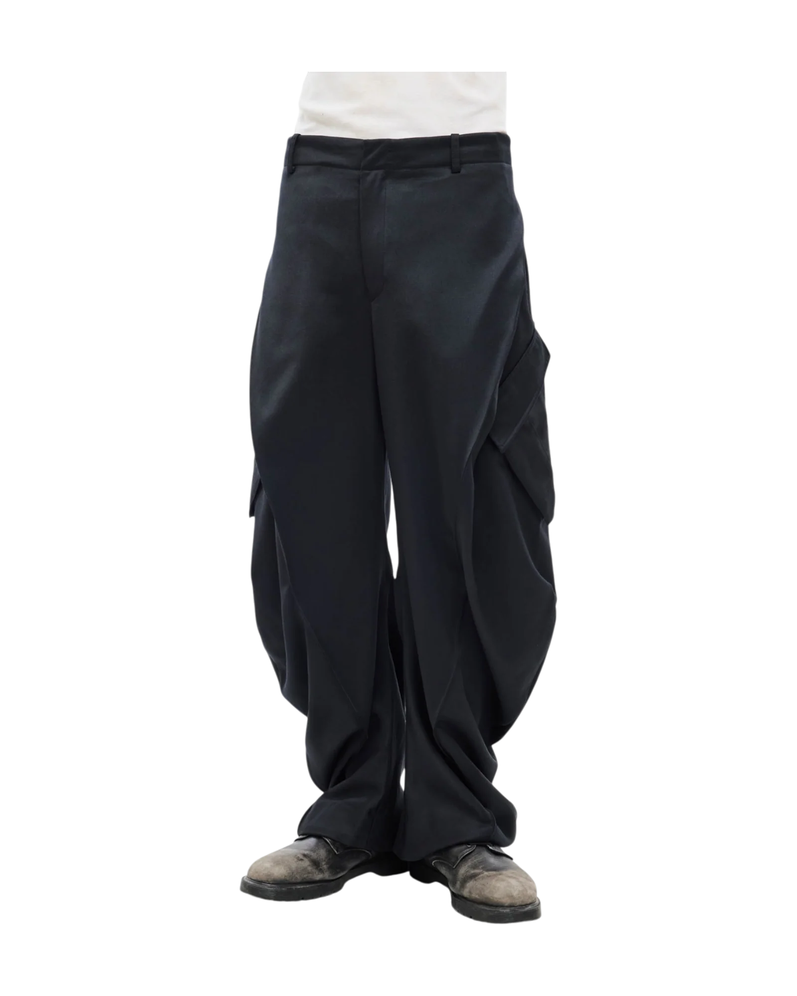 Jiyong Kim Curved Multi Pocket Trousers Black - Image 4