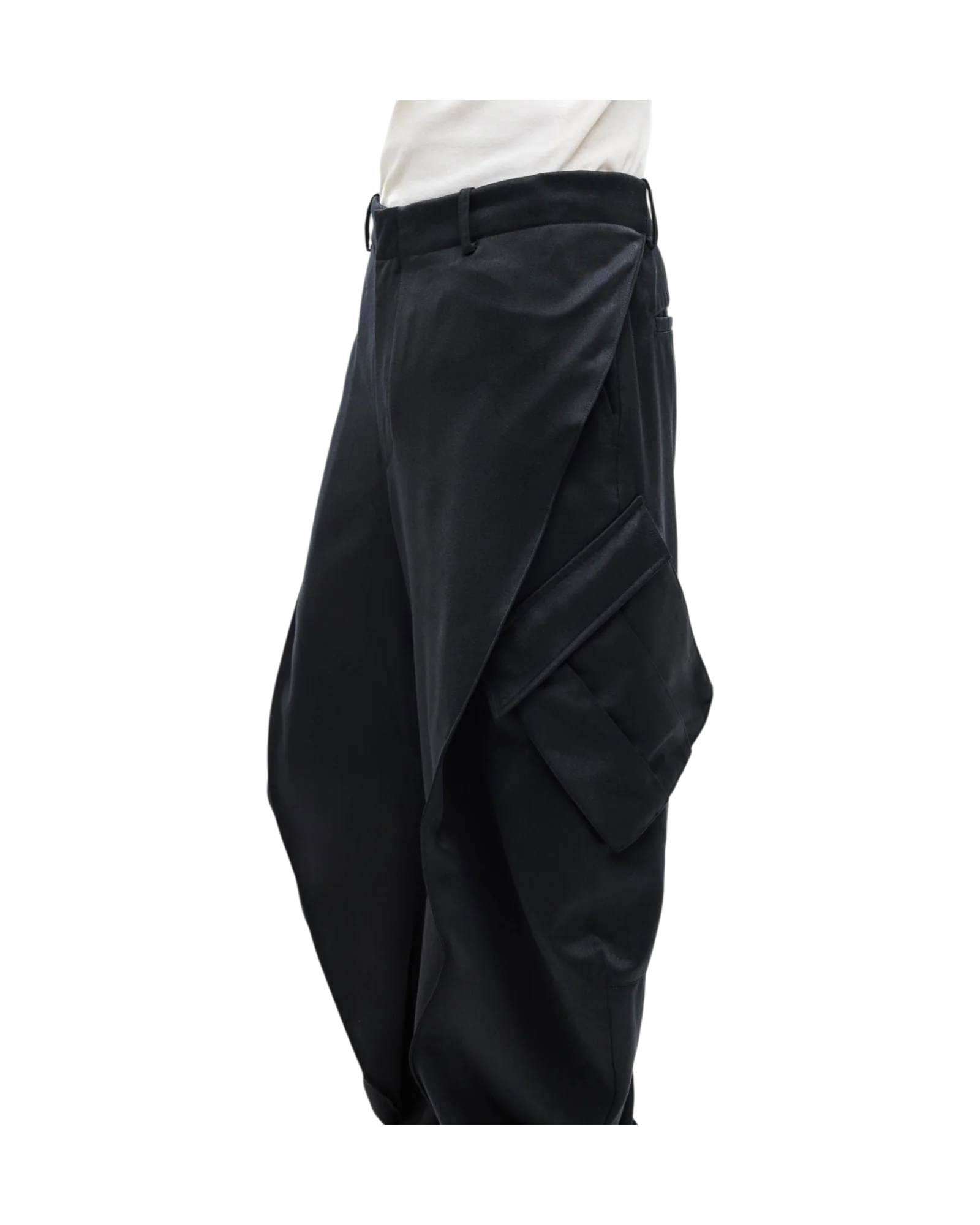 Jiyong Kim Curved Multi Pocket Trousers Black - Image 7