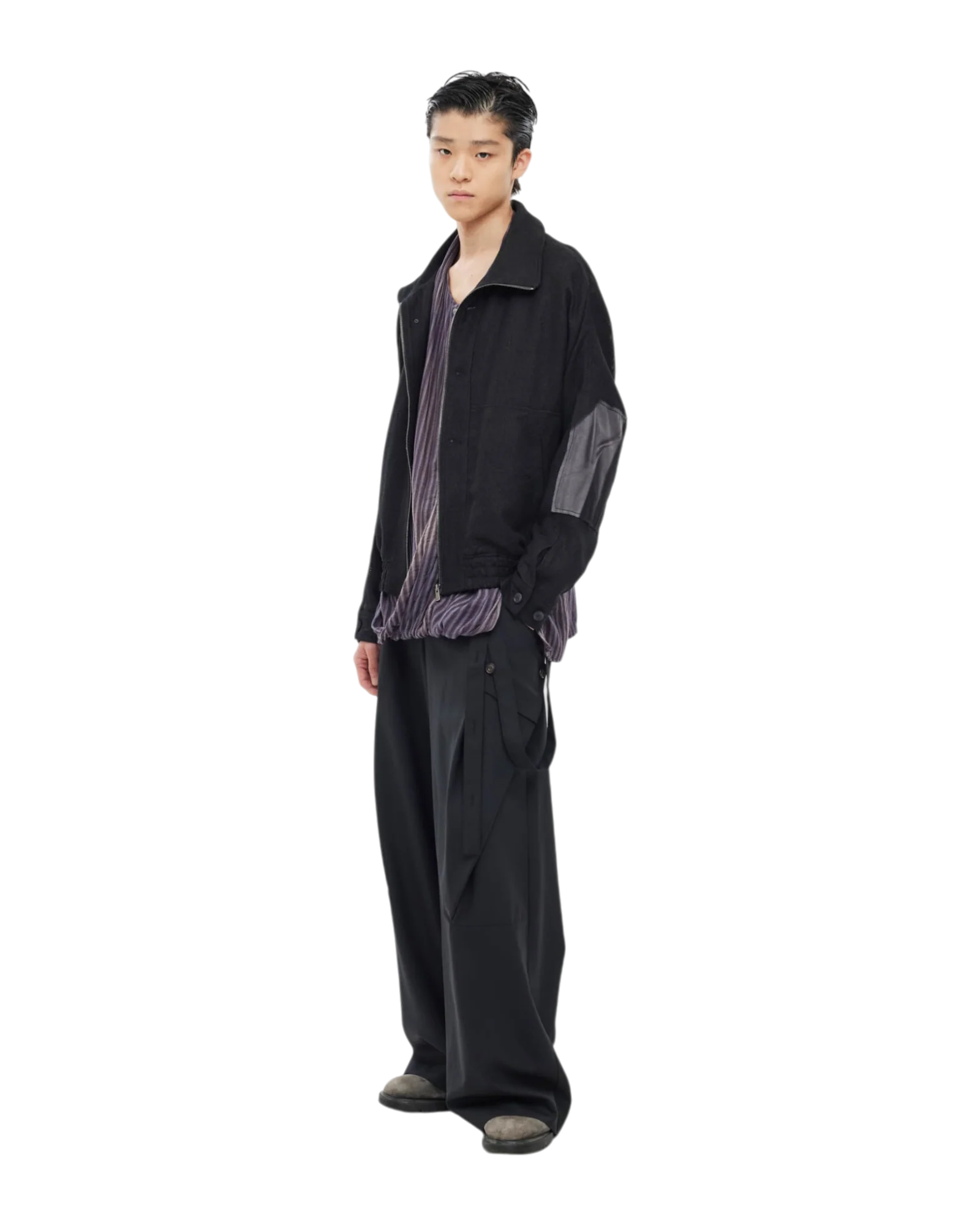 Jiyong Kim Sun-Bleached Double Front Jacket Black - Image 3