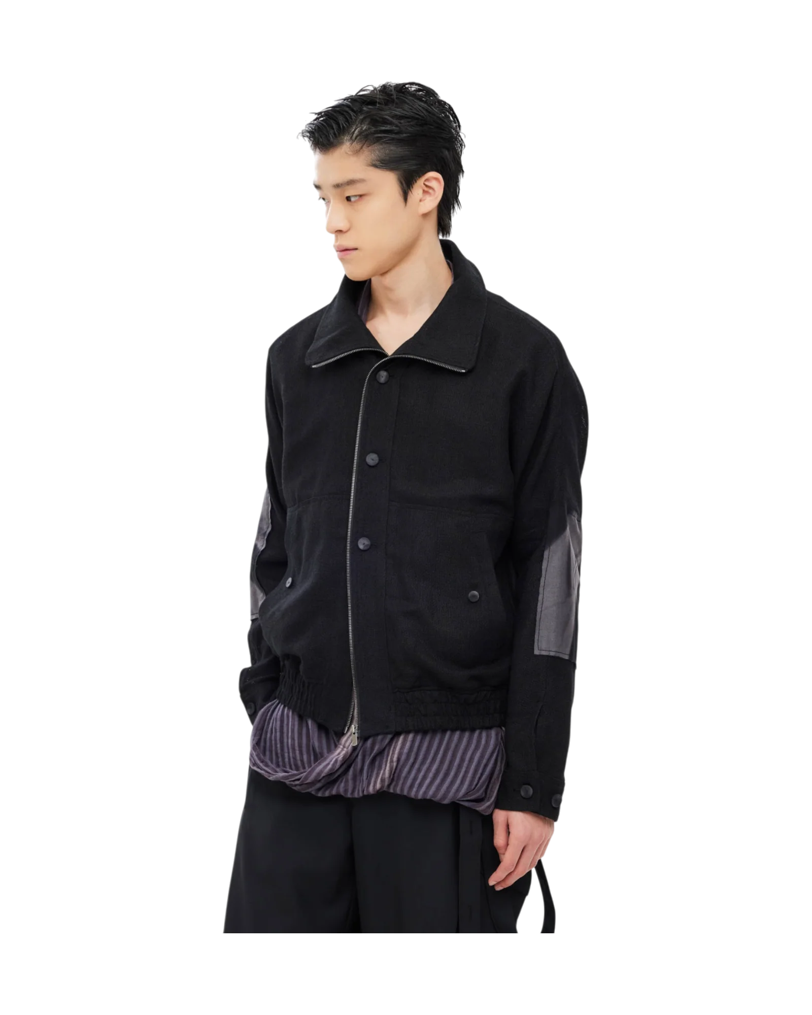 Jiyong Kim Sun-Bleached Double Front Jacket Black - Image 4