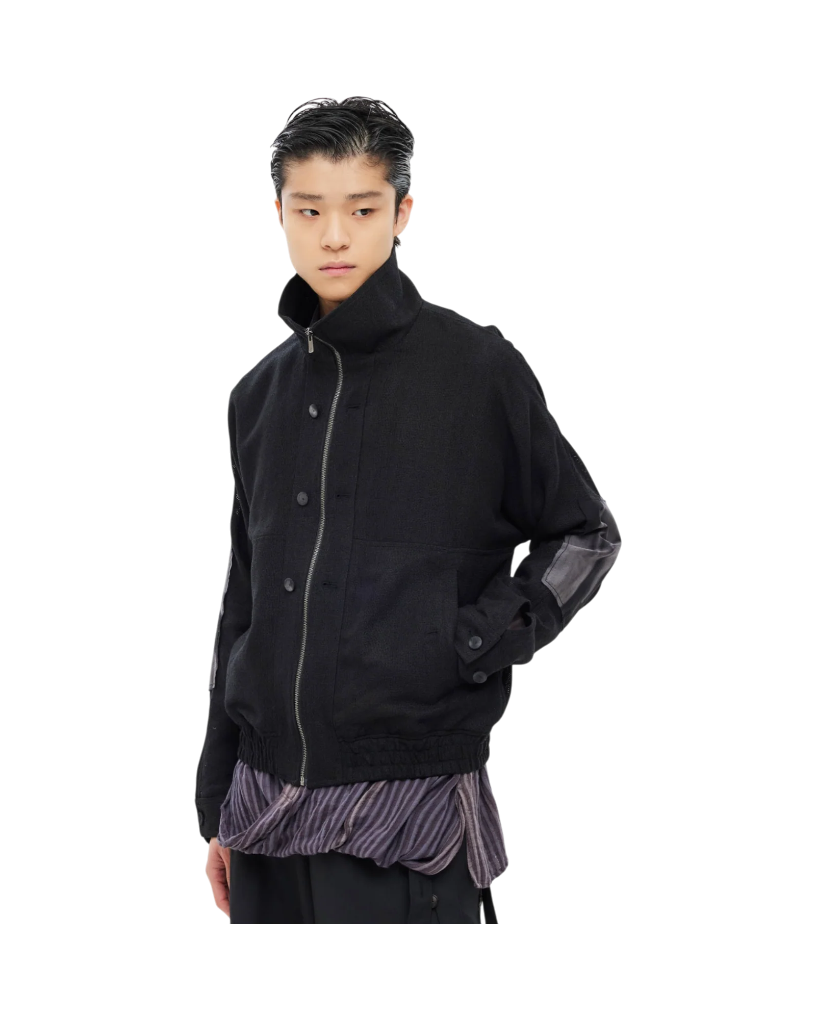 Jiyong Kim Sun-Bleached Double Front Jacket Black - Image 6