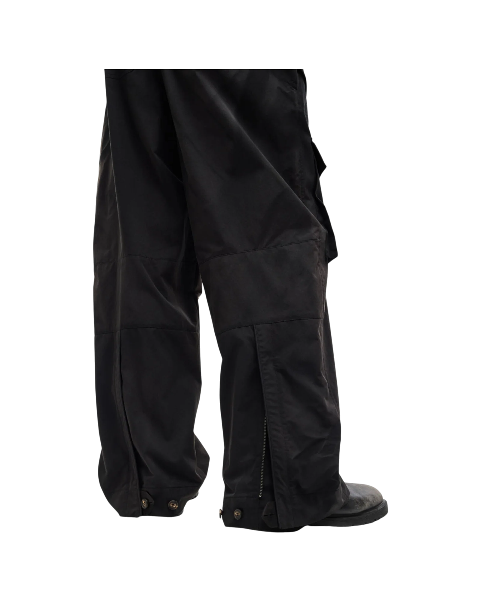 Jiyong Kim Sun-Bleached Double Front Wide Trousers Black - Image 7