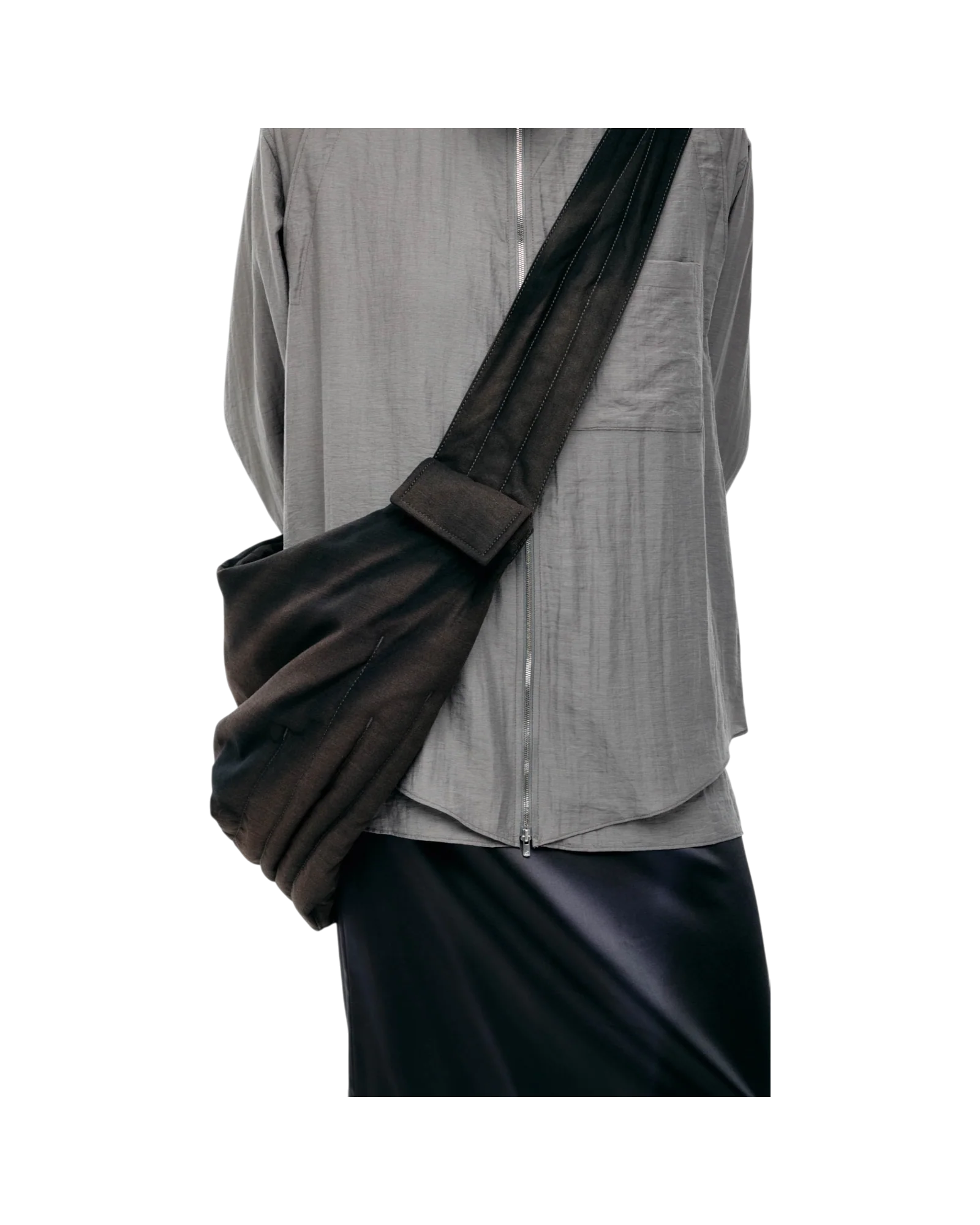 Jiyong Kim Sun-Bleached Draped Shoulder Bag Black - Image 4