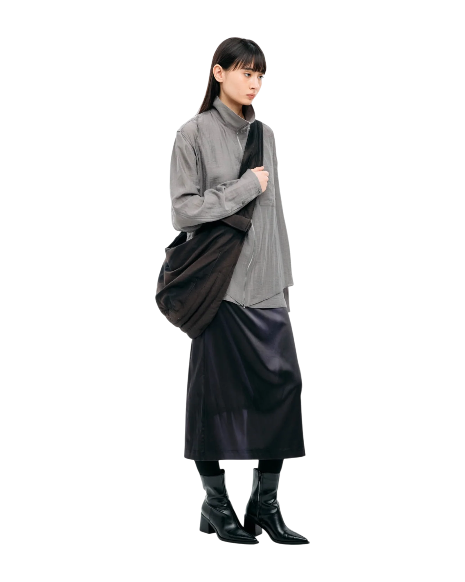 Jiyong Kim Sun-Bleached Draped Shoulder Bag Black - Image 8