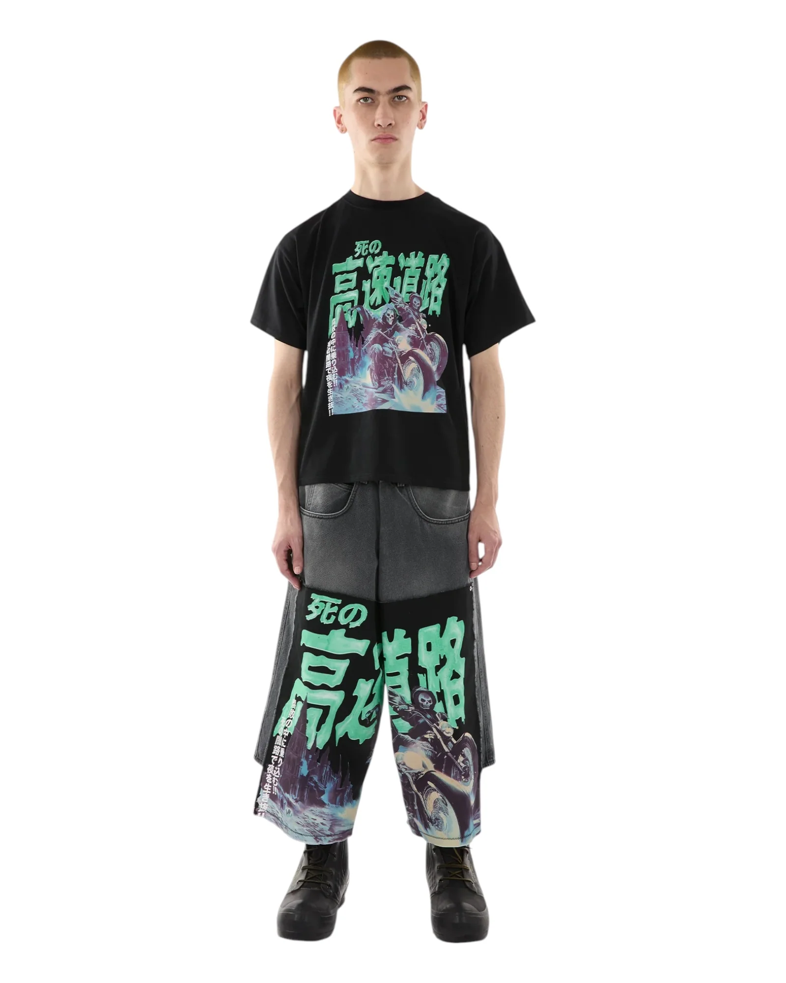Luu Dan Box Tee Black / Green Ghost Riders - Image 4