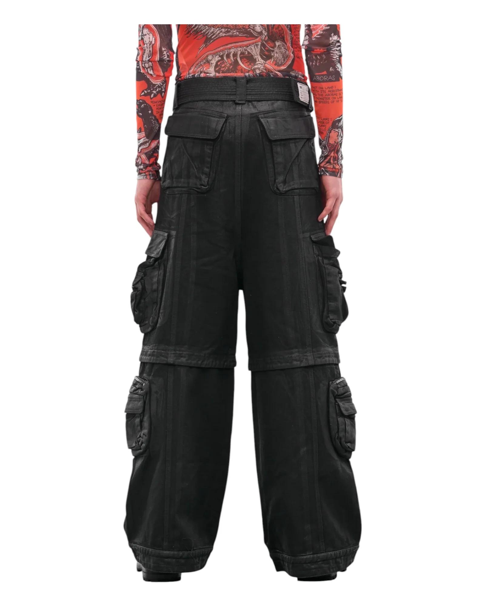 Luu Dan Cargo Jeans Coated Black - Image 3